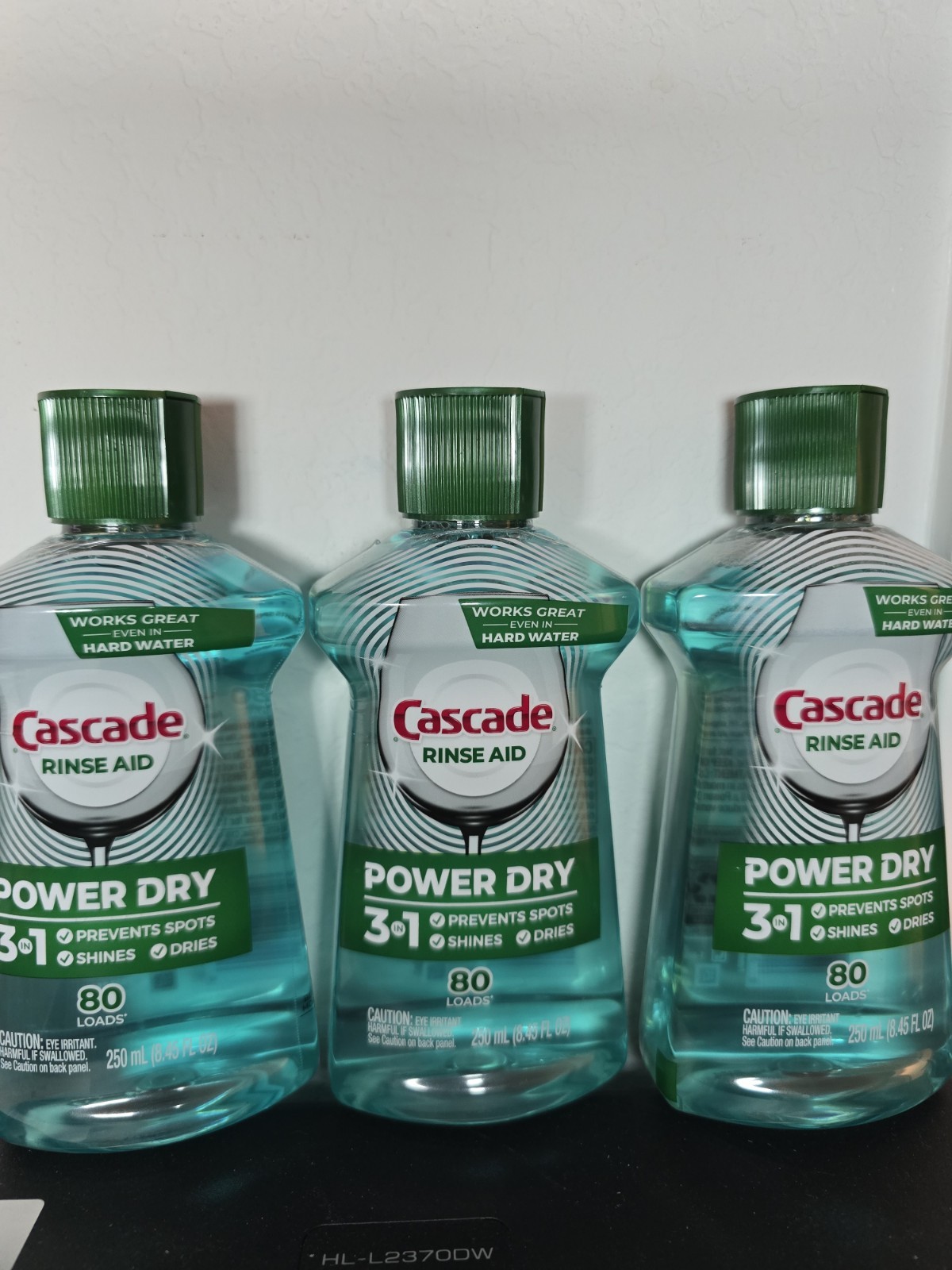 Cascade Power Dry Dishwasher Rinse Aid, 8.45 Fluid Ounces PACK OF 3
