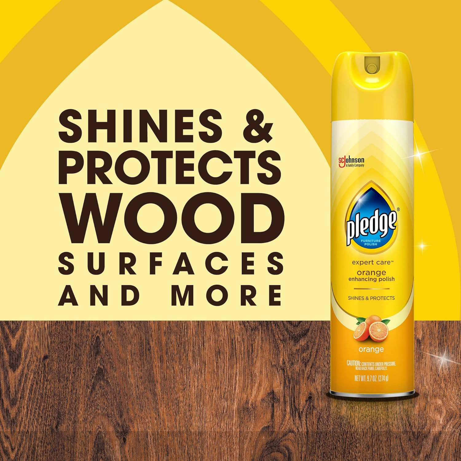 Enhancing Polish, Wood & Furniture Spray, Orange Scent, 9.7oz (Pack of 3)