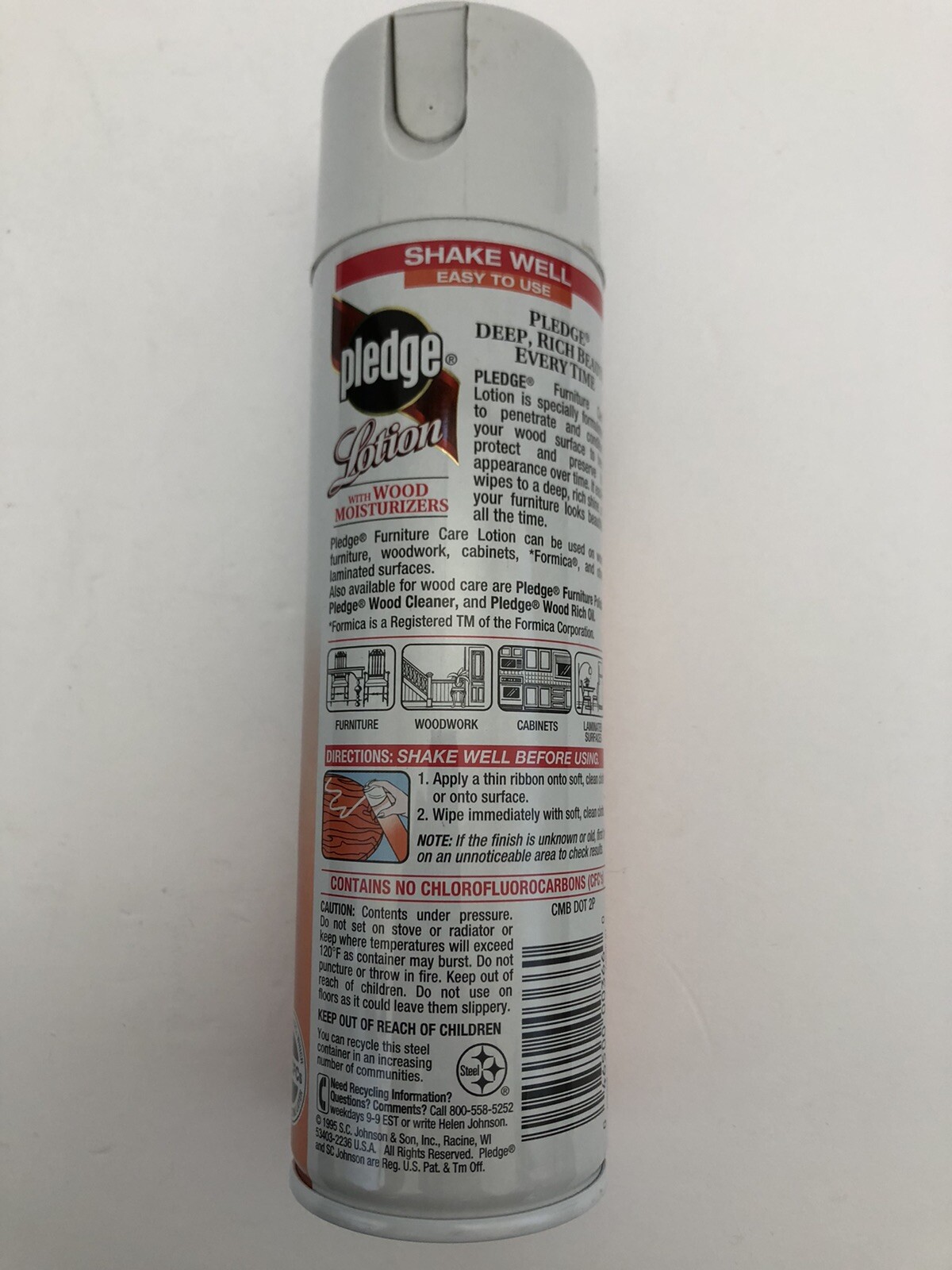 PLEDGE LOTION Wood Moisturizer Furniture Care Polish SC Johnson 1995 RARE Prop