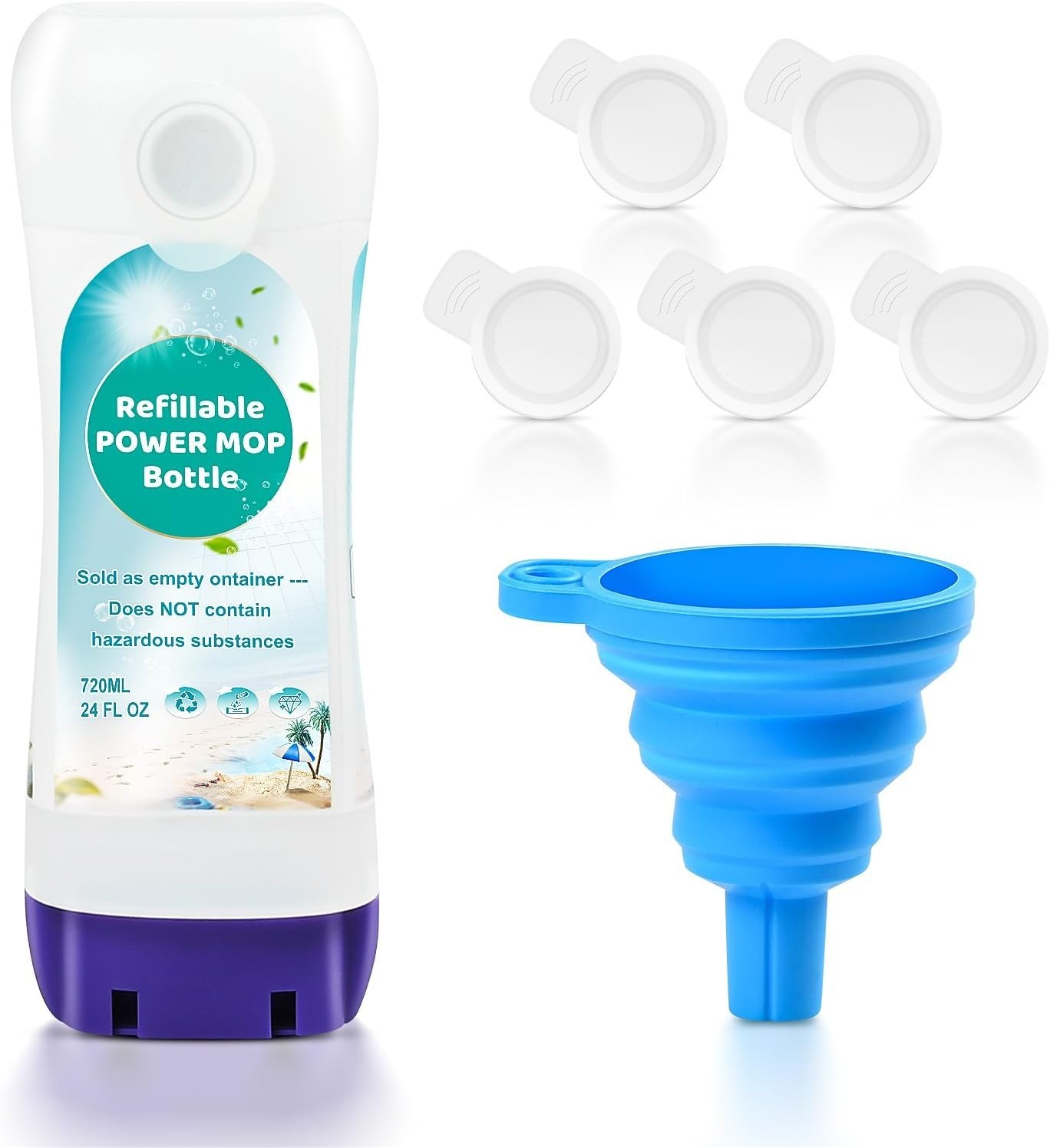 Refillable Bottle for Swiffer Power Mop, 720ML / 24 FL.OZ Reusable Solution C…