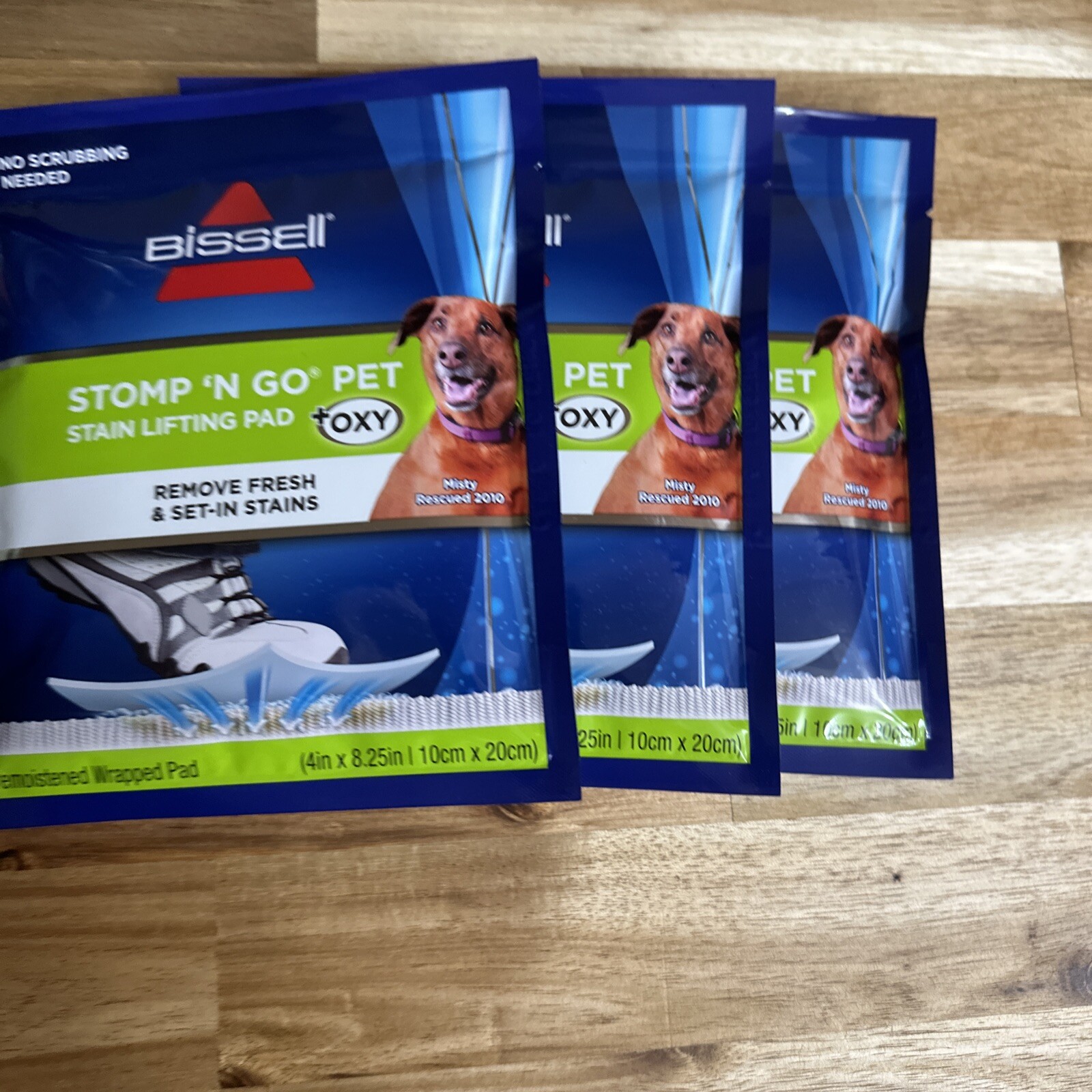 3 Packs New Bissell Stomp N Go Pet Stain Lifting Pads +Oxy For Dog or animal