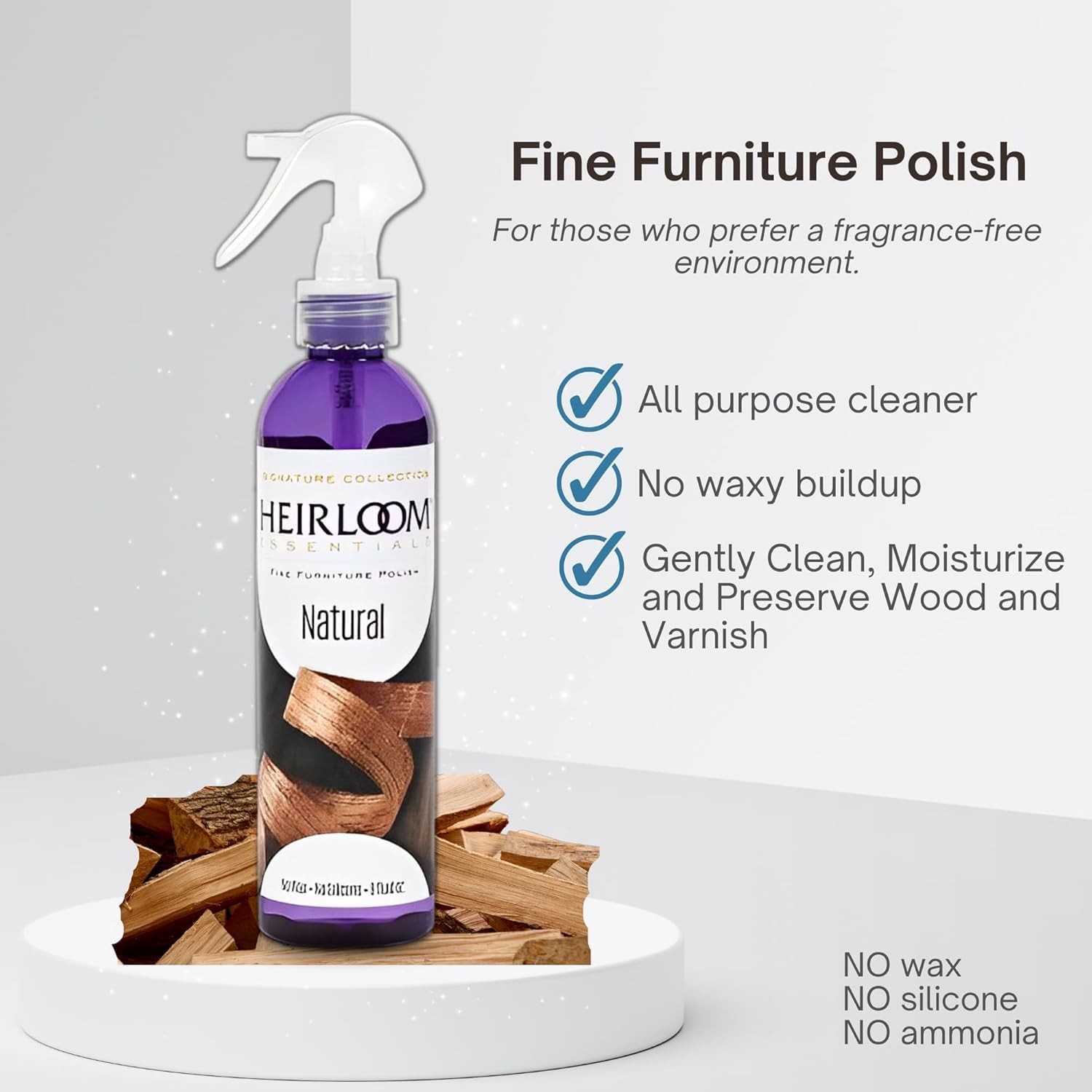 Heirloom Essentials Wood Furniture Cleaner & Natural Furniture Polish Spray w…