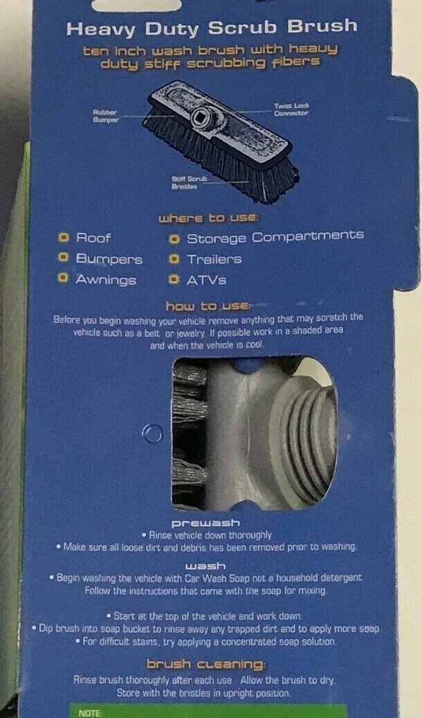 Turtle Wax RV Heavy Duty Scrub Brush NEW