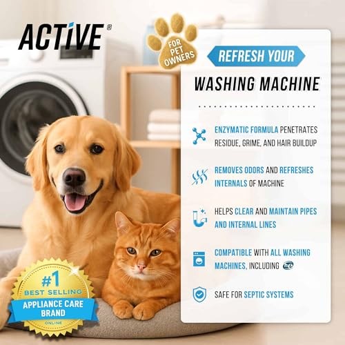 ACTIVE Washing Machine Cleaner for Pet Owners Enzymatic Deep Clean Descaler