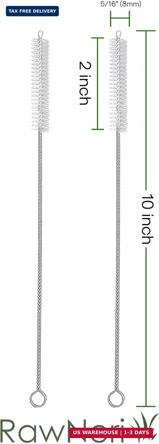 2 Drinking Straw Cleaning Brush Long – Bristle Cleaner for Stainless Steel Drink