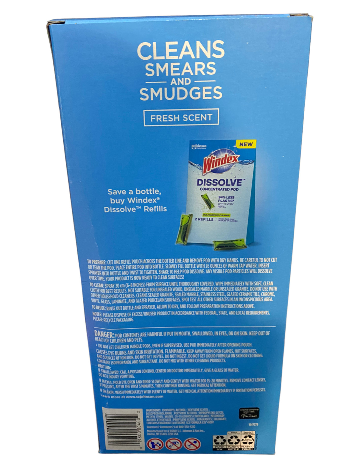 Windex Dissolve Concentrated Pods, Multisurface Cleaner Starter Kit W/ 1 Pod