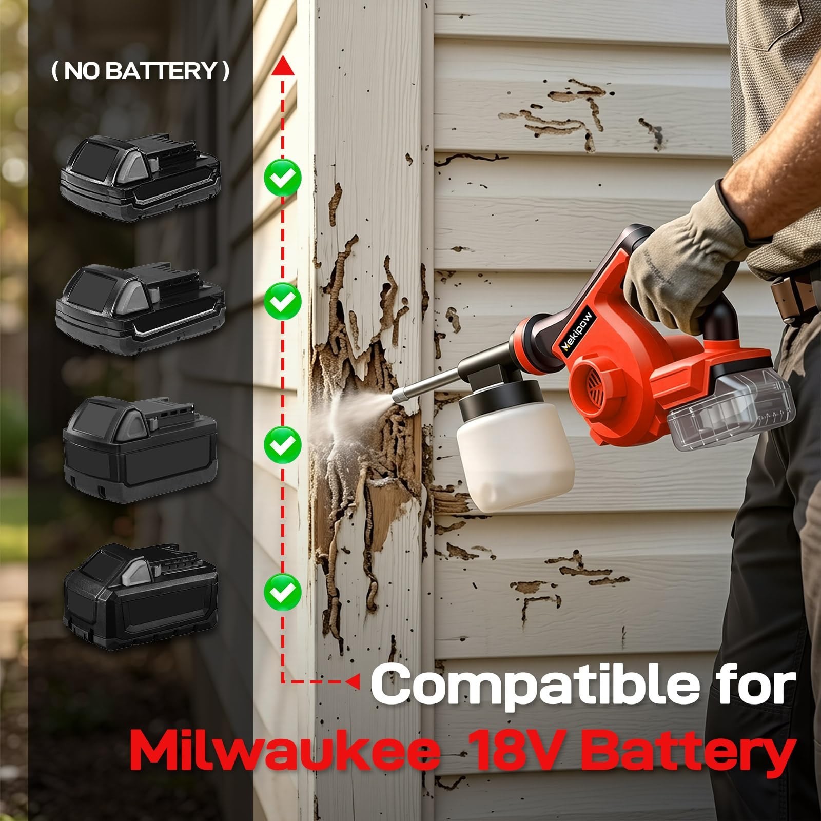 Electric Diatomaceous Earth Duster for Milwaukee 18V Battery, 3-in-1 Garden Appl
