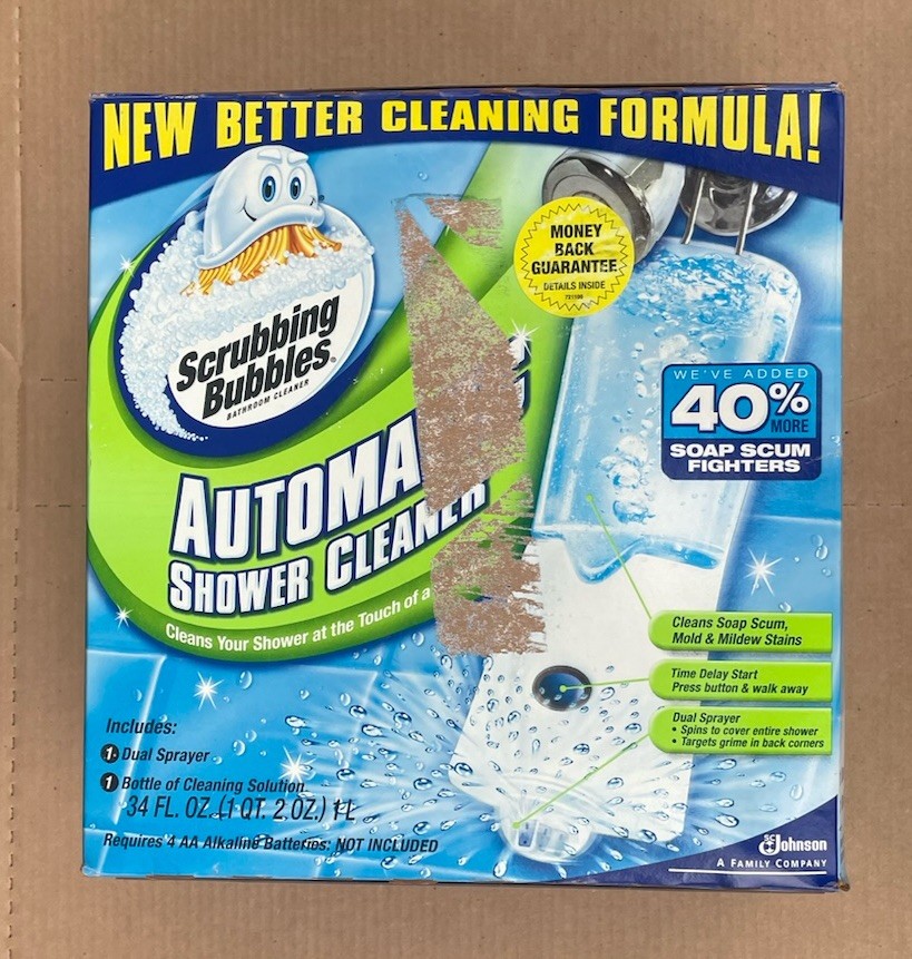 SEE BOX NEW Scrubbing Bubbles Automatic Shower Cleaner Dual Sprayer Starter Kit