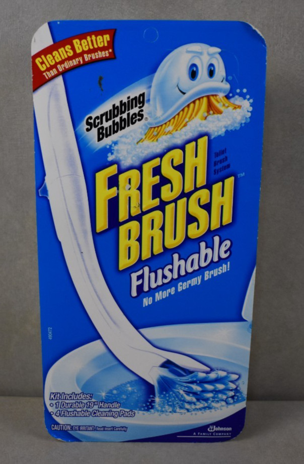 Scrubbing Bubbles Fresh Brush Kit Toilet Cleaning System w/4Flushable Pads