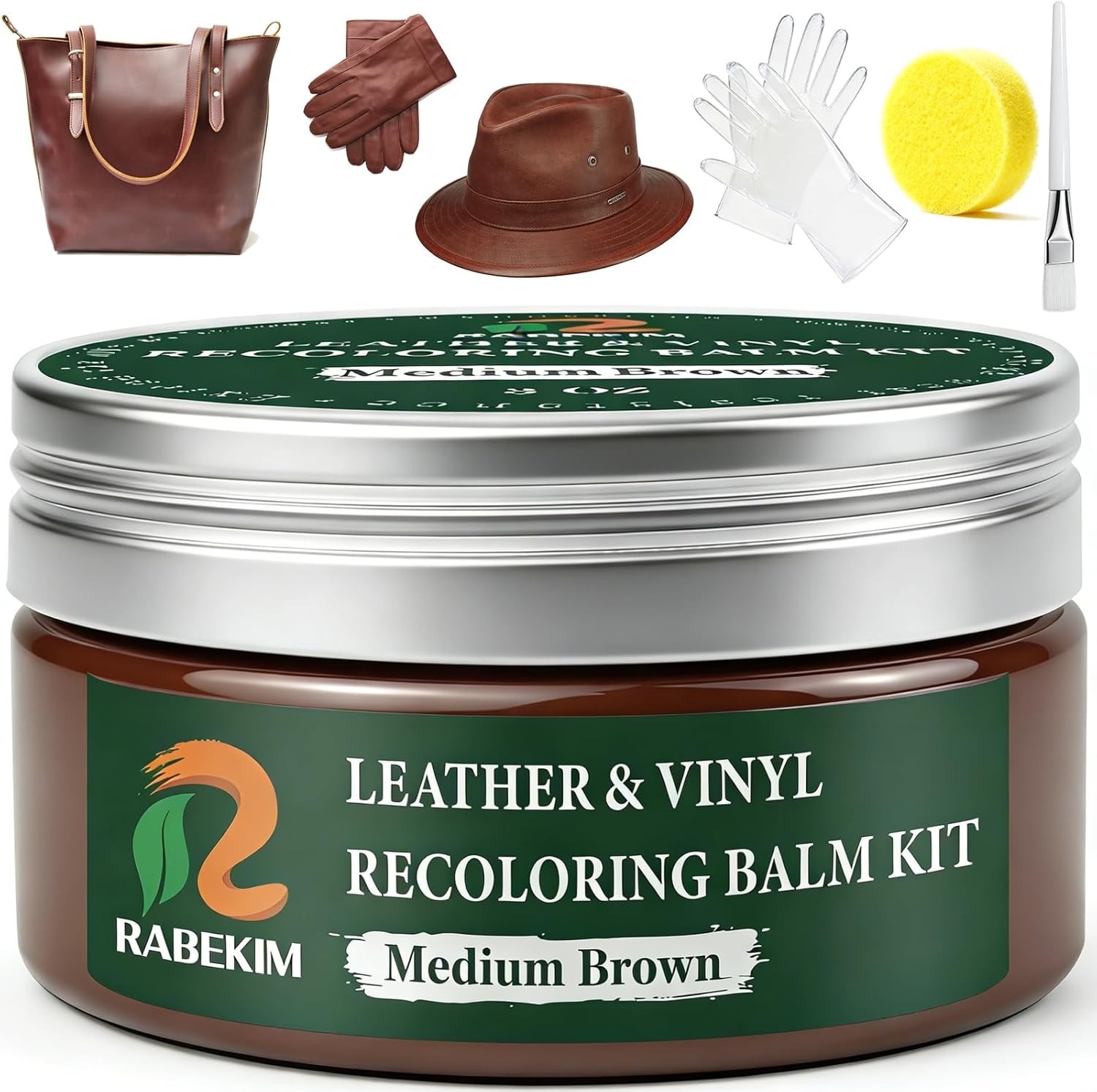 Medium Brown Leather Repair Kit, Leather Recoloring Balm – Color: Medium Brown