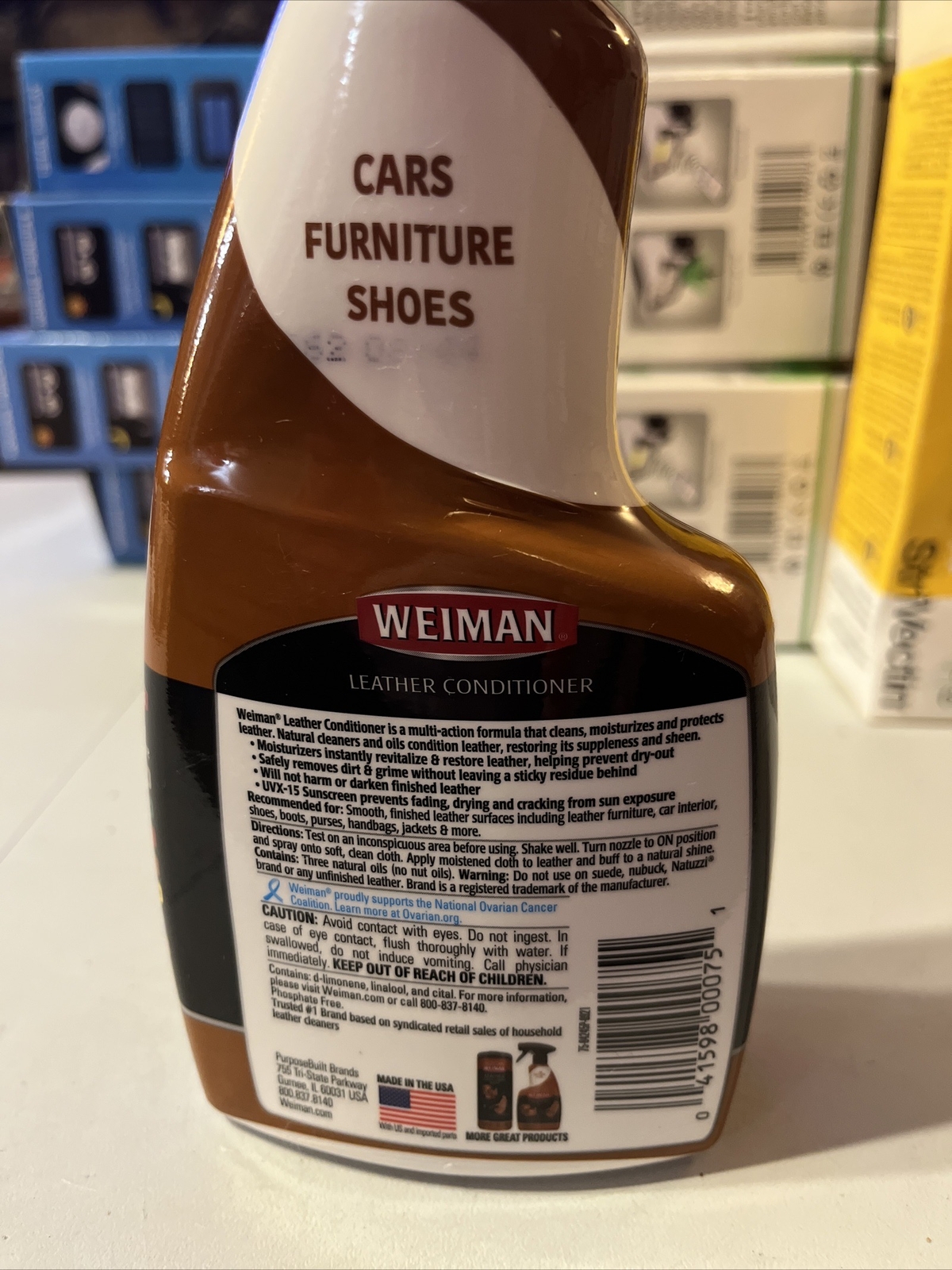 Weiman Leather Cleaner Conditioner Protect Restores Leather Surfaces 12 oz