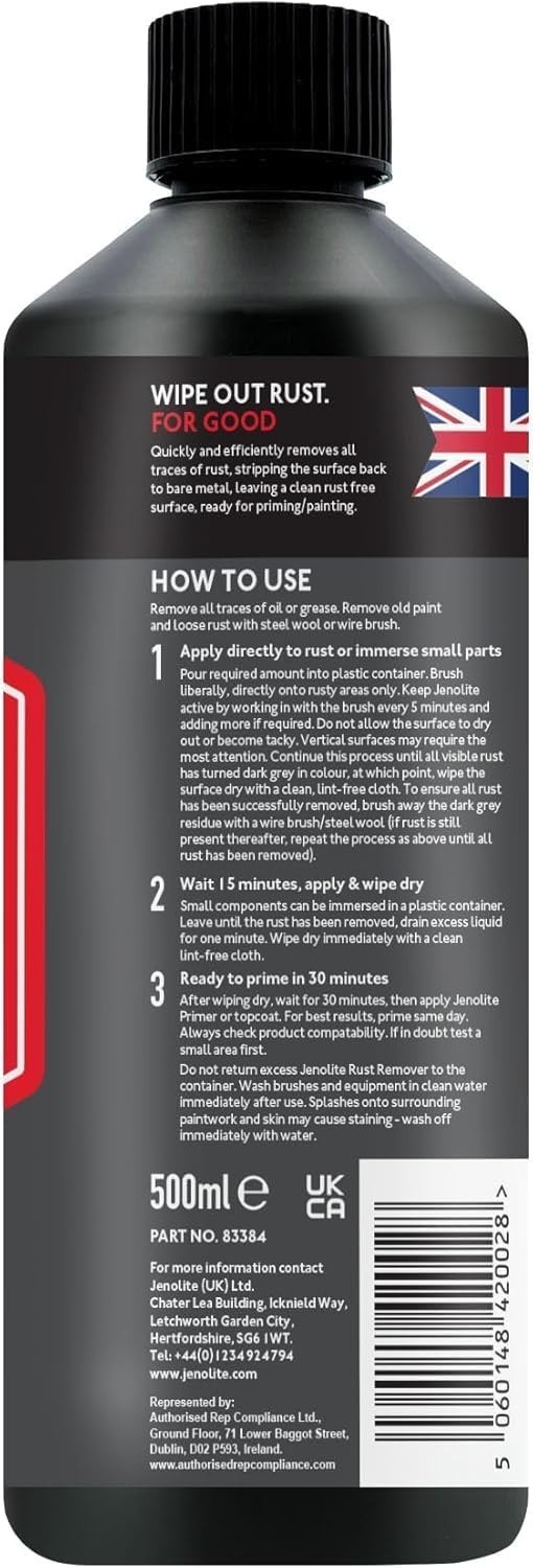 Industrial Strength Rust Remover – 86 sqft Coverage, Fast Acting Liquid – 500ml