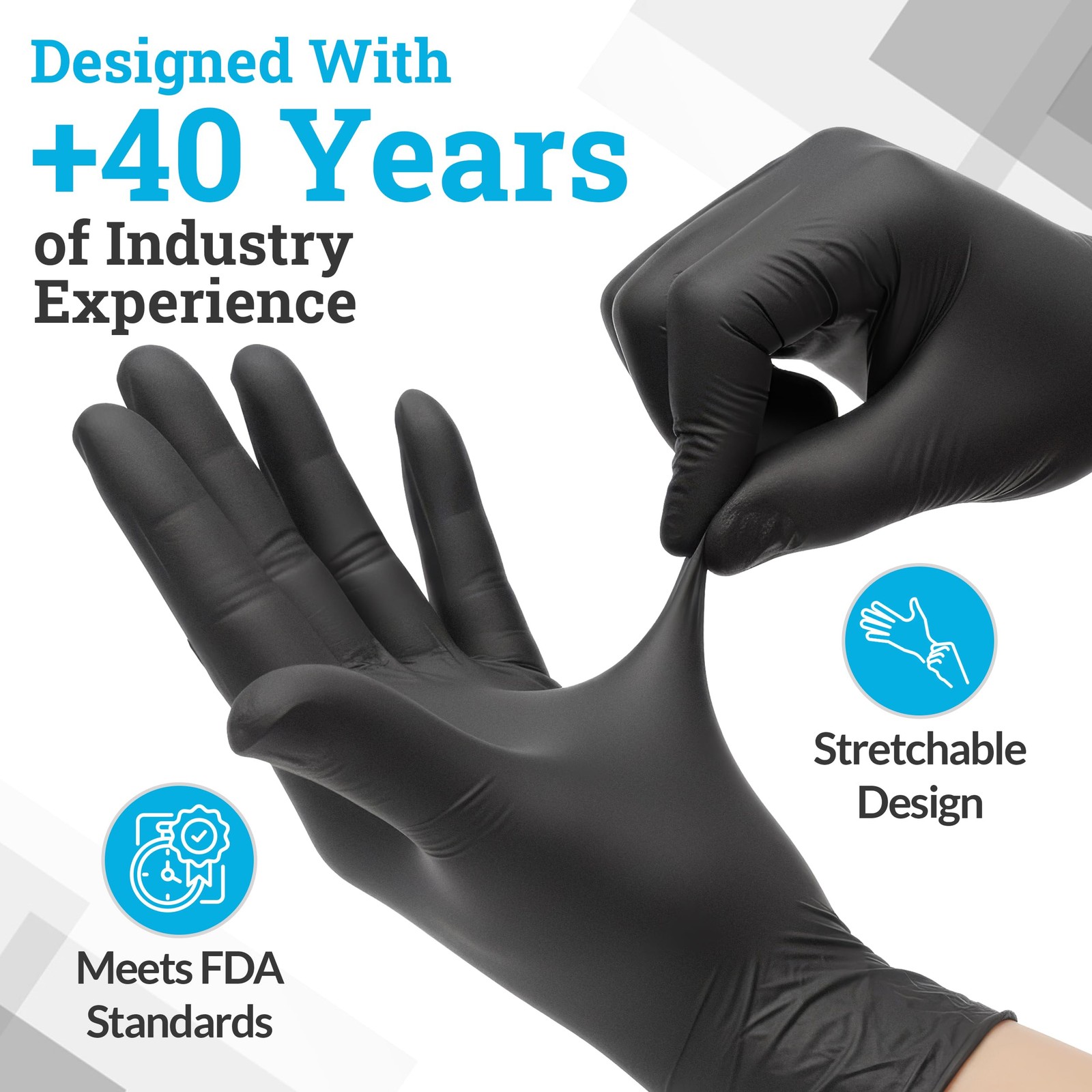 Hand-E Touch Black Nitrile Disposable Latex Free X-Large (Pack of 200),