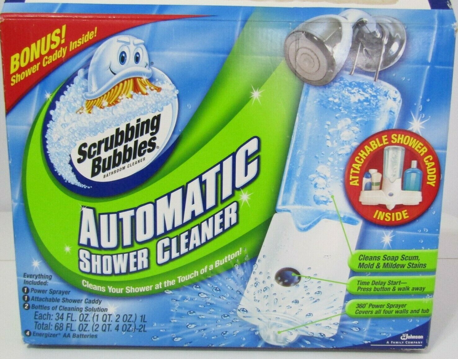 Scrubbing Bubbles Automatic Shower Cleaner Kit with 2-34 oz Refill Bottle