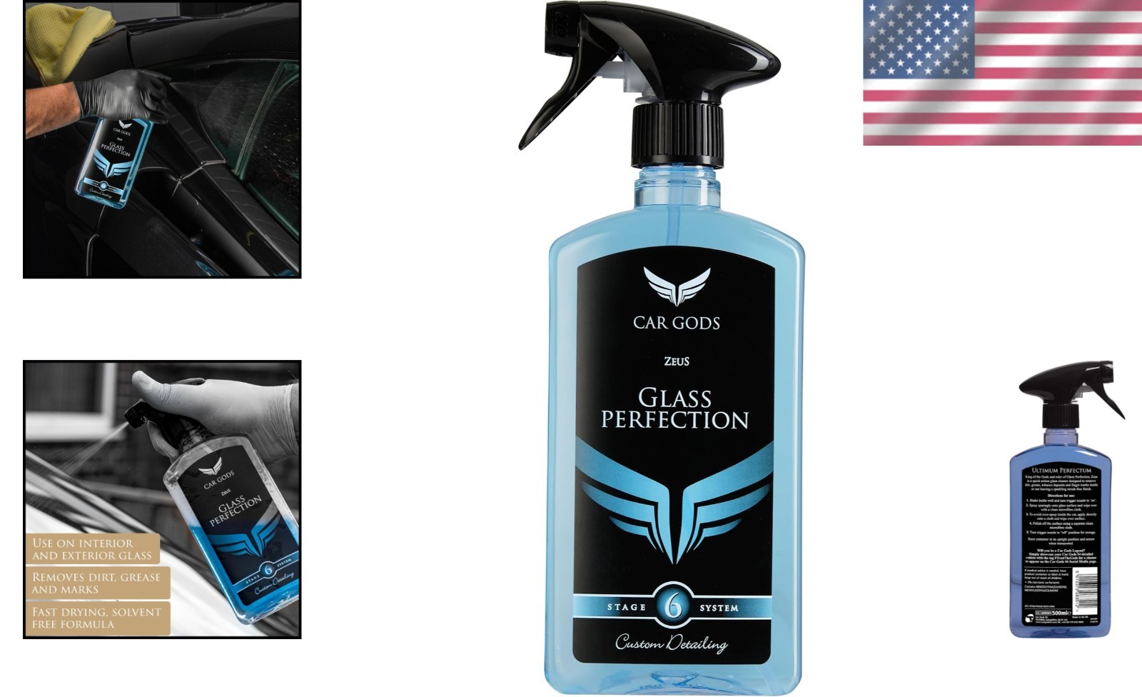 Quick Action 17 Fl Oz Glass Cleaner Spray – Streak-Free & Safe for Interiors