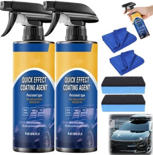 2PCS Car Coating Spray, Quick Effect Coating Agent, Quick-Advanced Car Acting