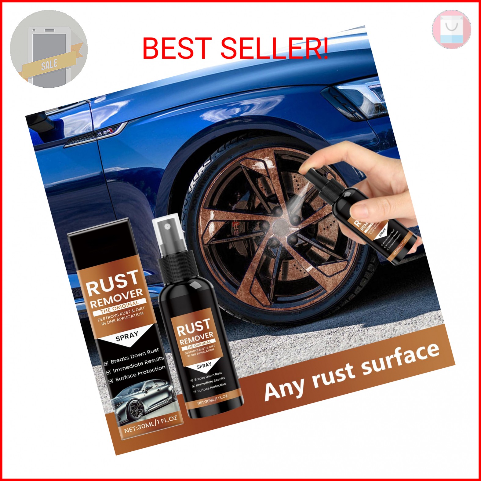 HONGYUNDA 2pcs Nexa Rust Remover Spray, 2025 Upgrade Rust Remover for Metal, Car