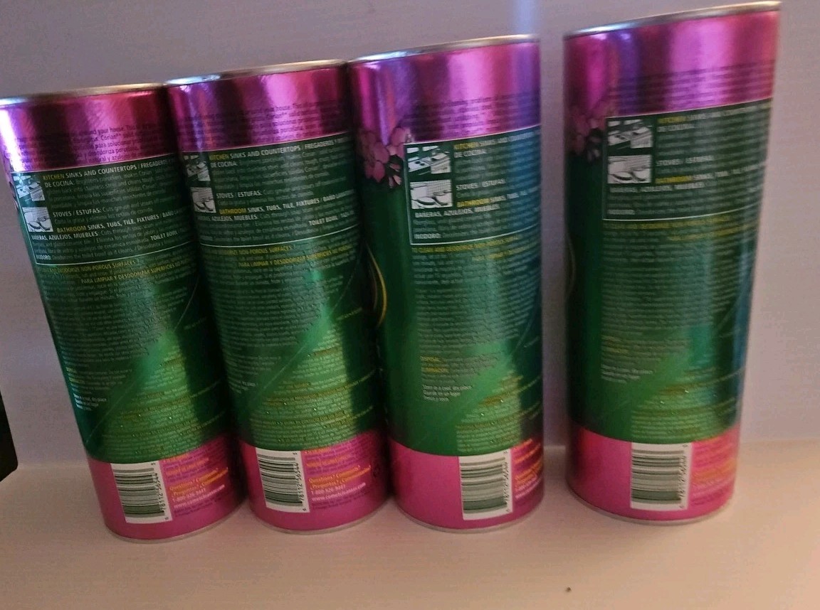 4X Cans COMET Cleaner with Bleach Powder LAVENDER Fresh 21 OZ Scratch Free NEW