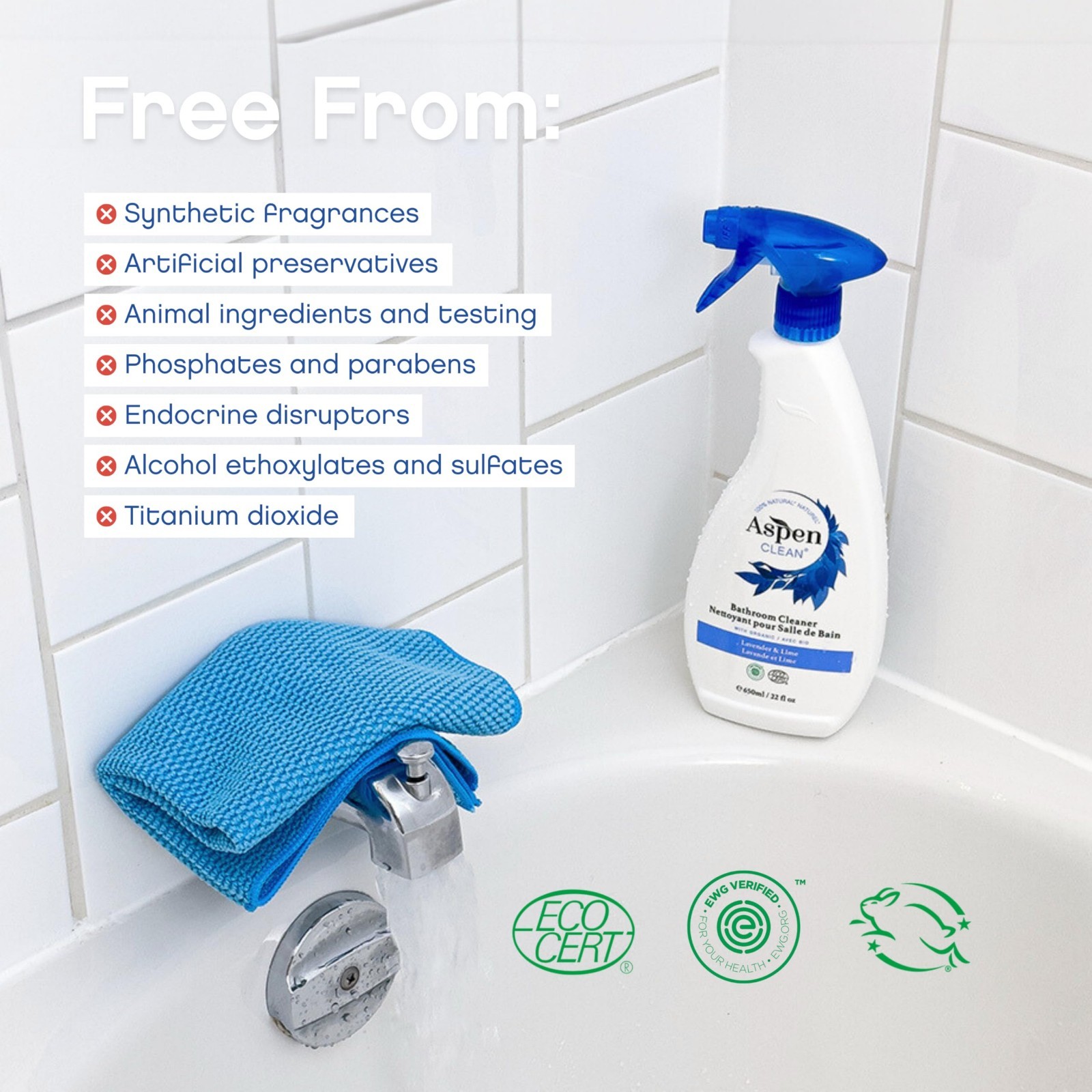 Eco-Friendly Bathroom Spray Cleaner | Non-Toxic Natural Formula | 2-Pack for Har