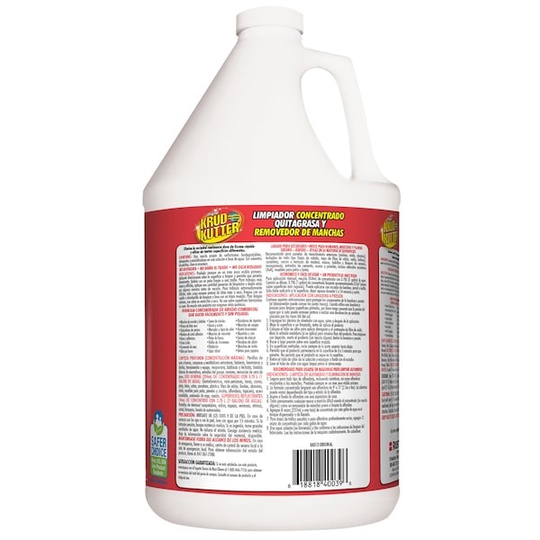 Krud Kutter Kk012 Cleaner/Degreaser Stain Remover, Jug, 1 Gal, Concentrated,