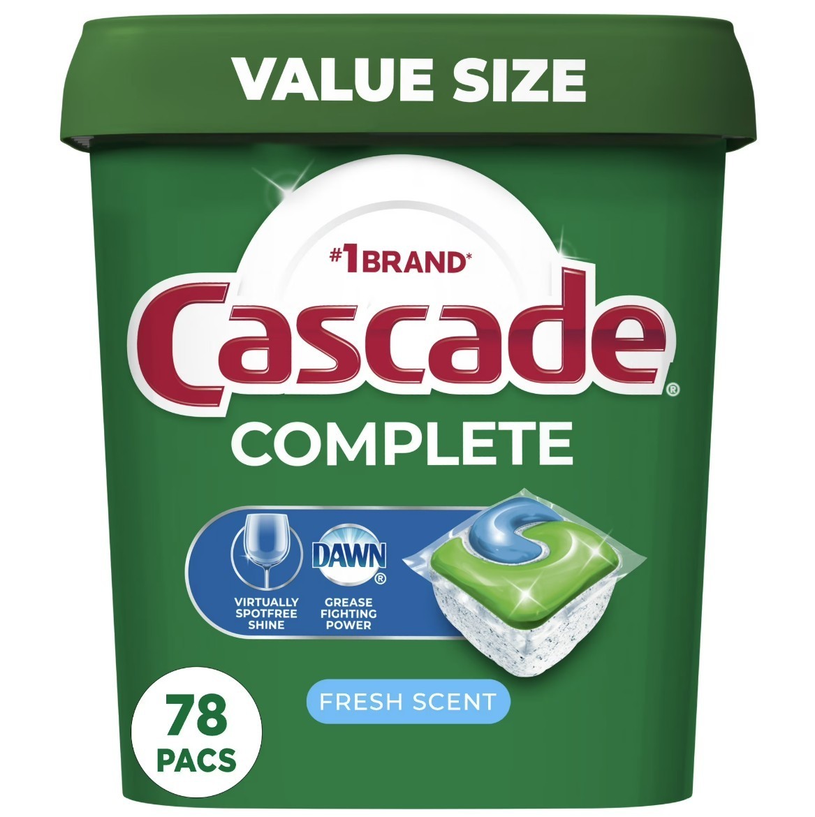 [SALE] Cascade Complete ActionPacs Dishwasher Detergent Fresh 78 Count 2 Pack