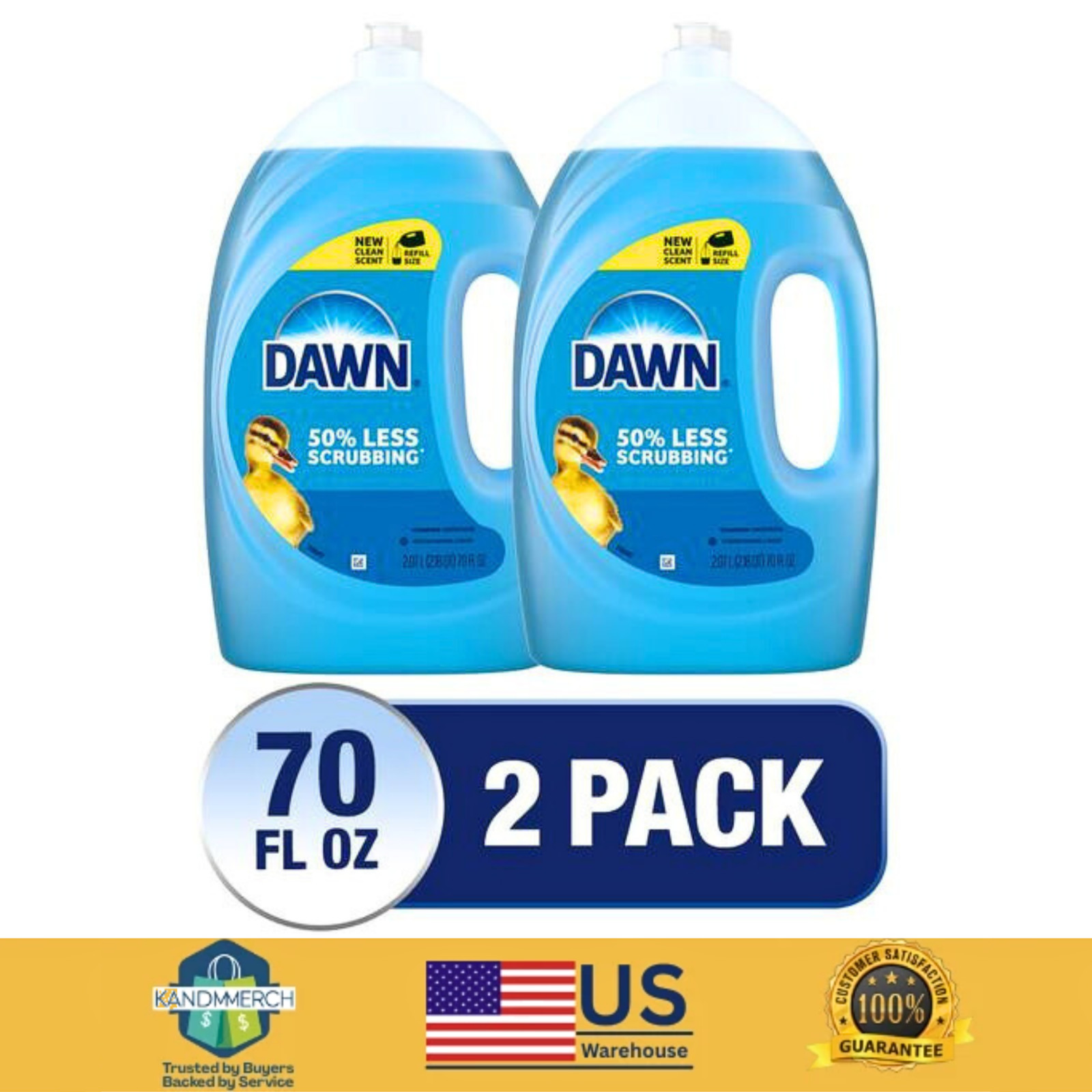 Dawn Ultra Dish Soap Dishwashing Liquid, Original Scent, 70 fl oz, 2 Pack, NEW