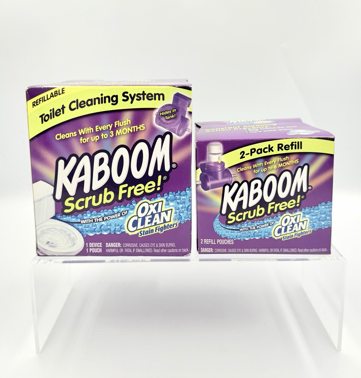 Kaboom with OxiClean Scrub Free! System ~plus 1 box w/ 2 count Refills NEW
