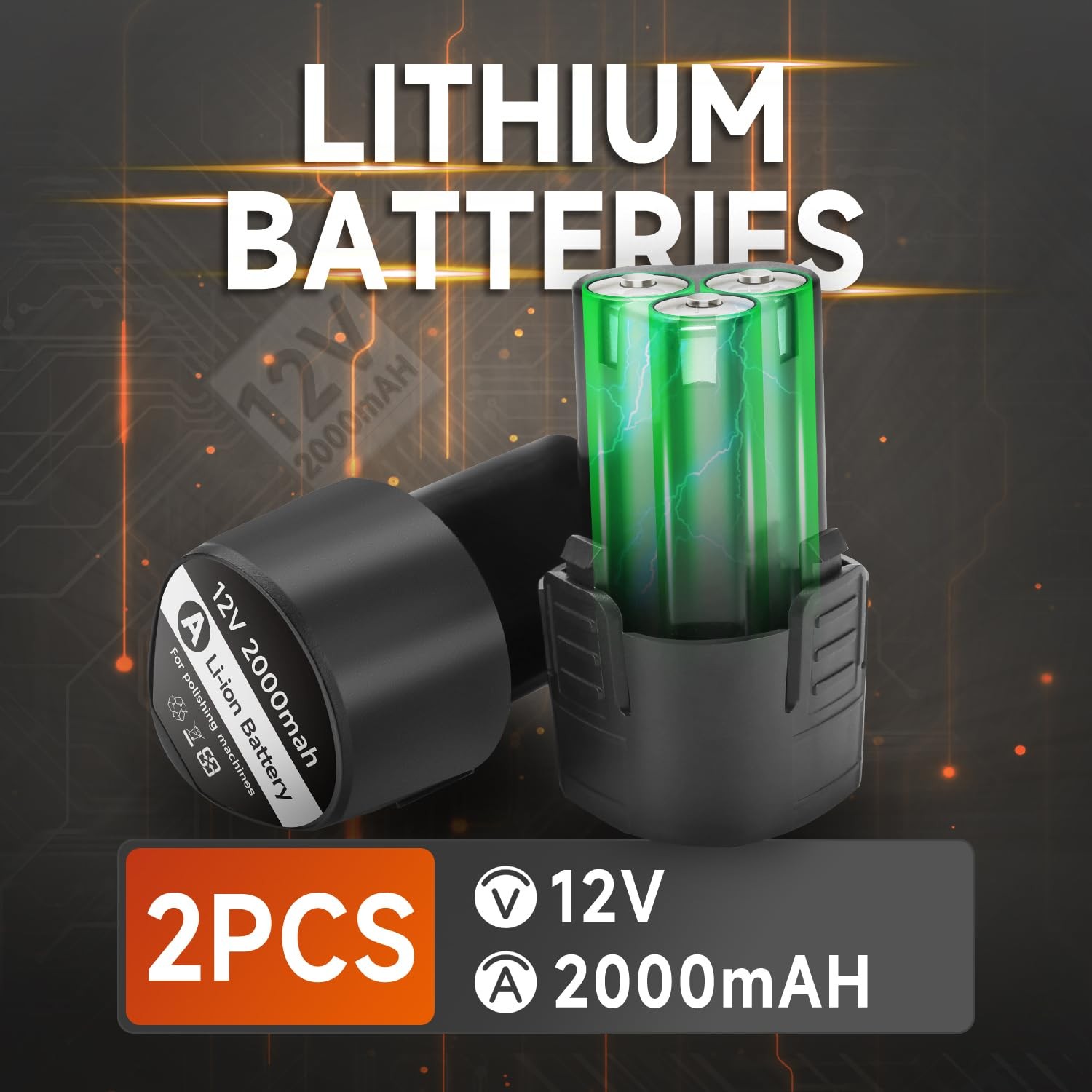 Cordless Car Buffer Polisher with 2PCS 2.0Ah Battery, (5 Inch/6 Inch)8 Variable