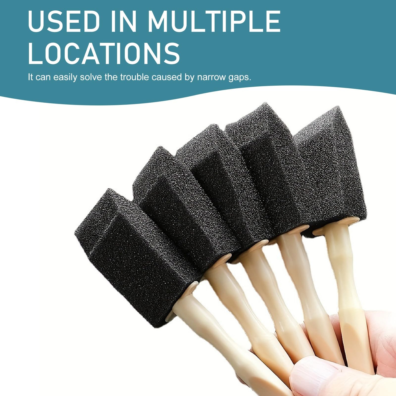 10 PCS Car A/C Vent Cleaning Brushes, 5.51″ x 0.98″ Sponge Duster with Handle…