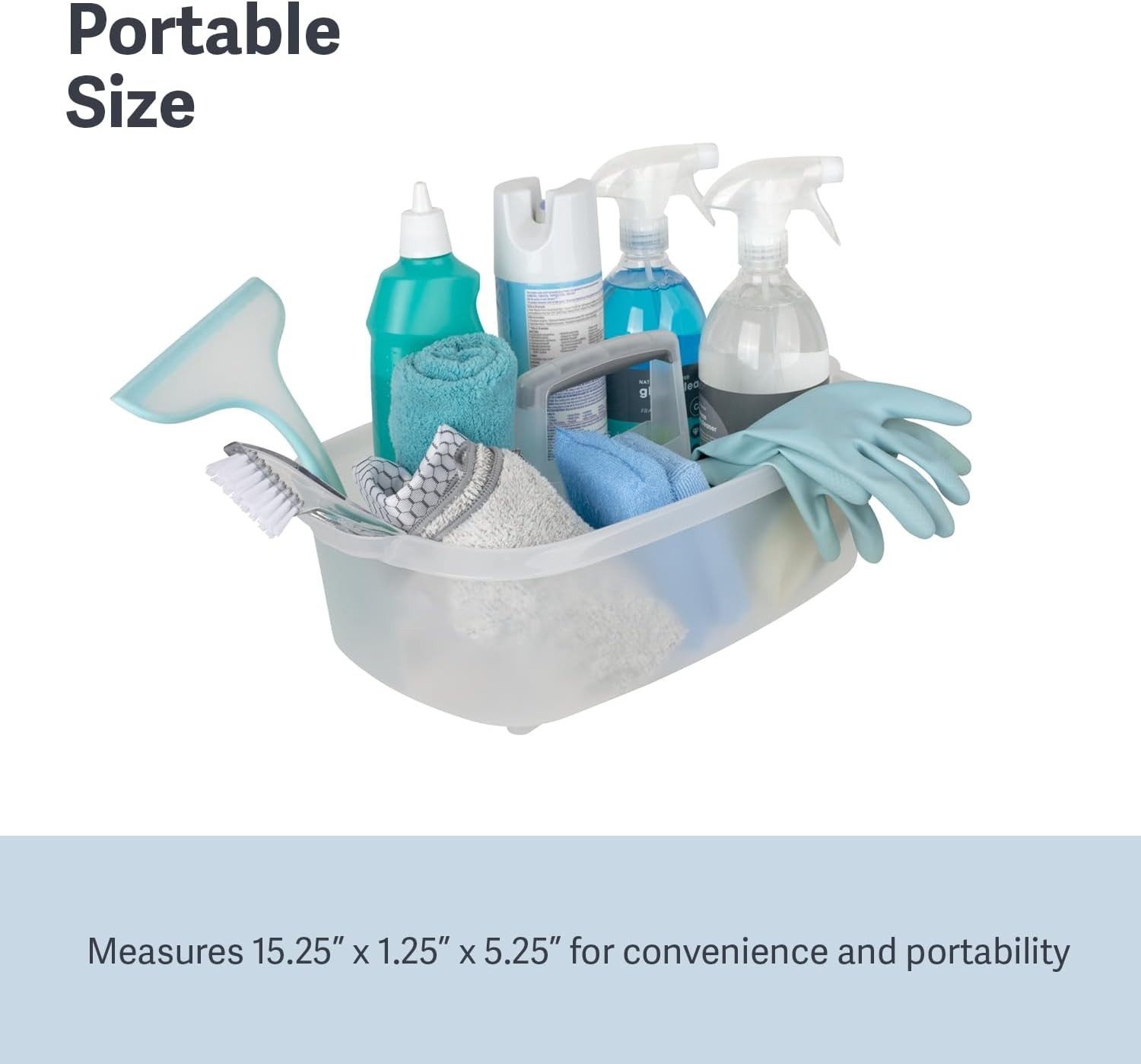 Effortless Organization: 1.5-Gallon Clear Cleaning Caddy with Ergonomic Handle