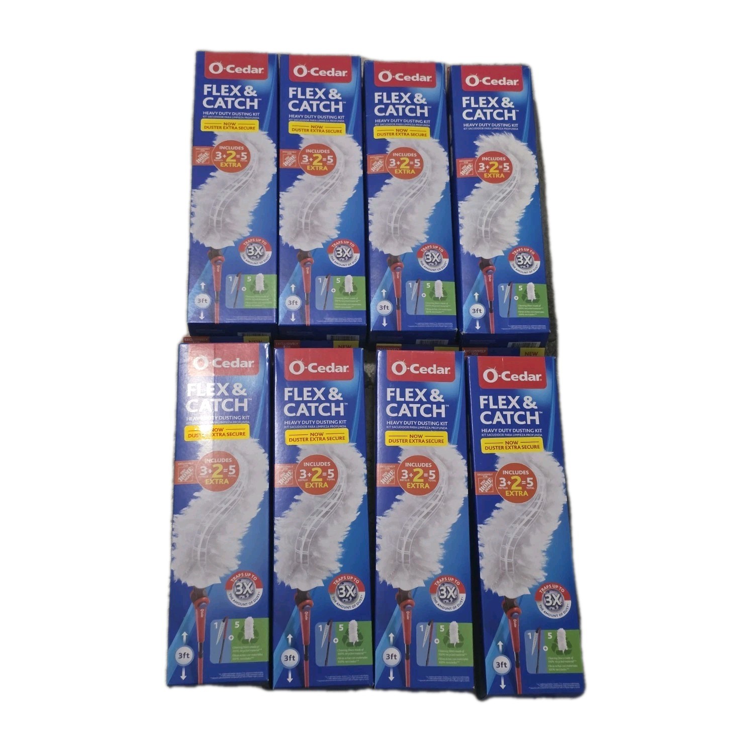 Flex & Catch Heavy Duty Dusting Kit 3ft Extendable Handle w/5 Refills Bundle 8