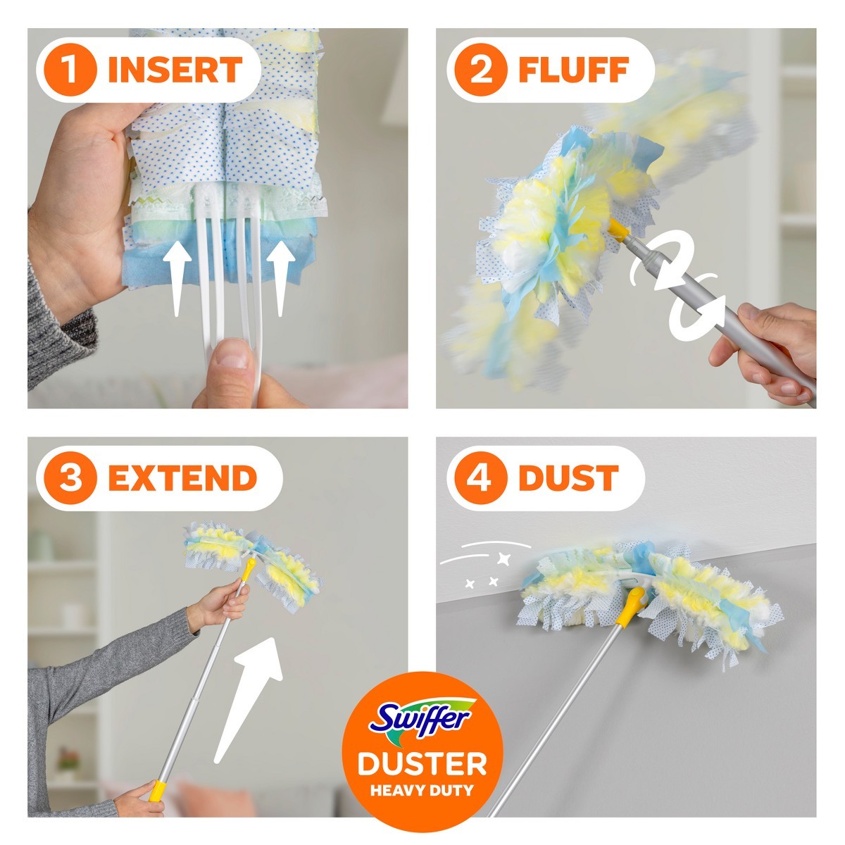Swiffer 5pc Extendable Dusting Kit, Heavy Duty w/4 Refills