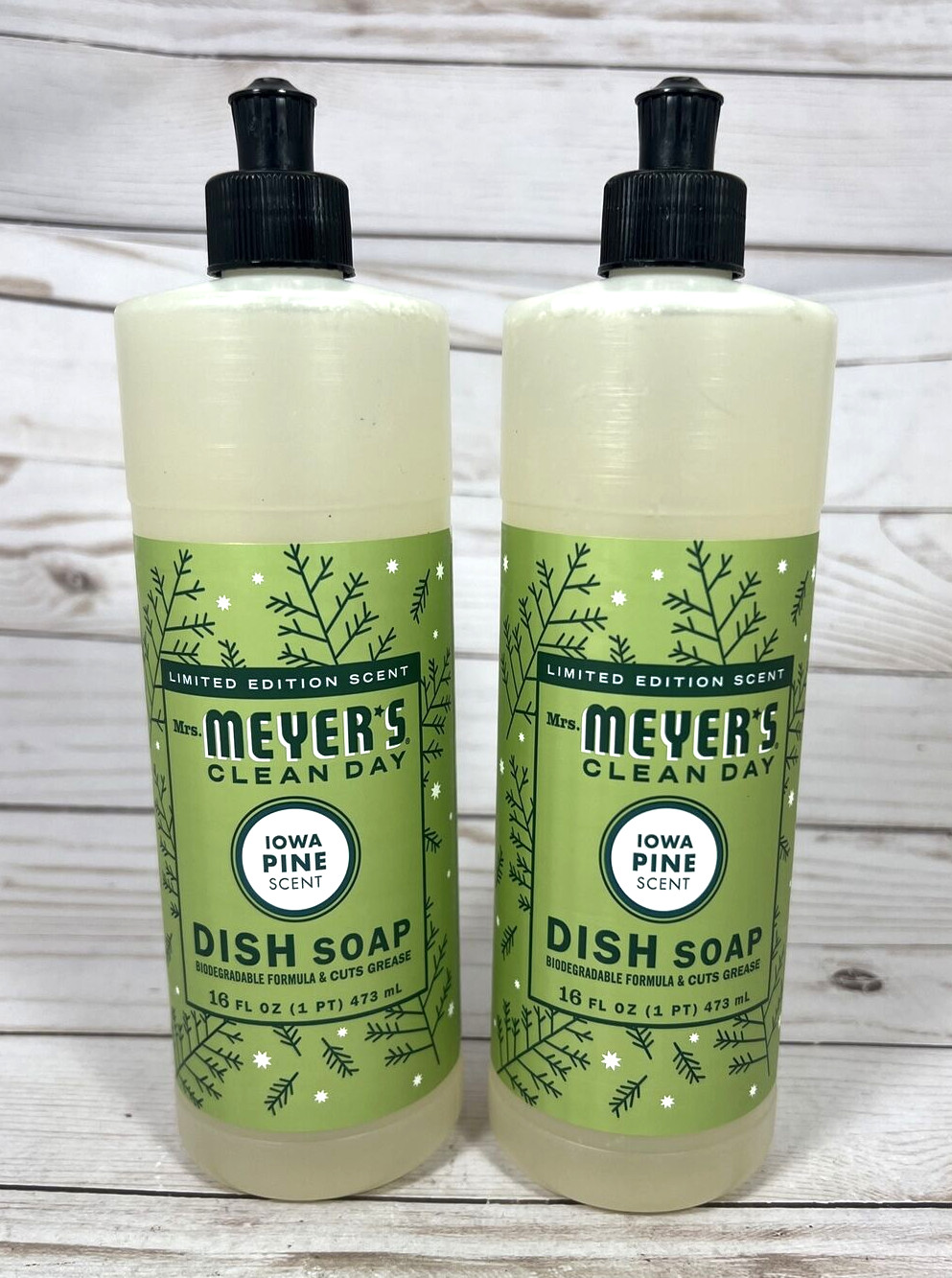 Mrs. Meyer’s Clean Day IOWA PINE Dish Soap Limited Edition Scent 16oz (2 Pack)
