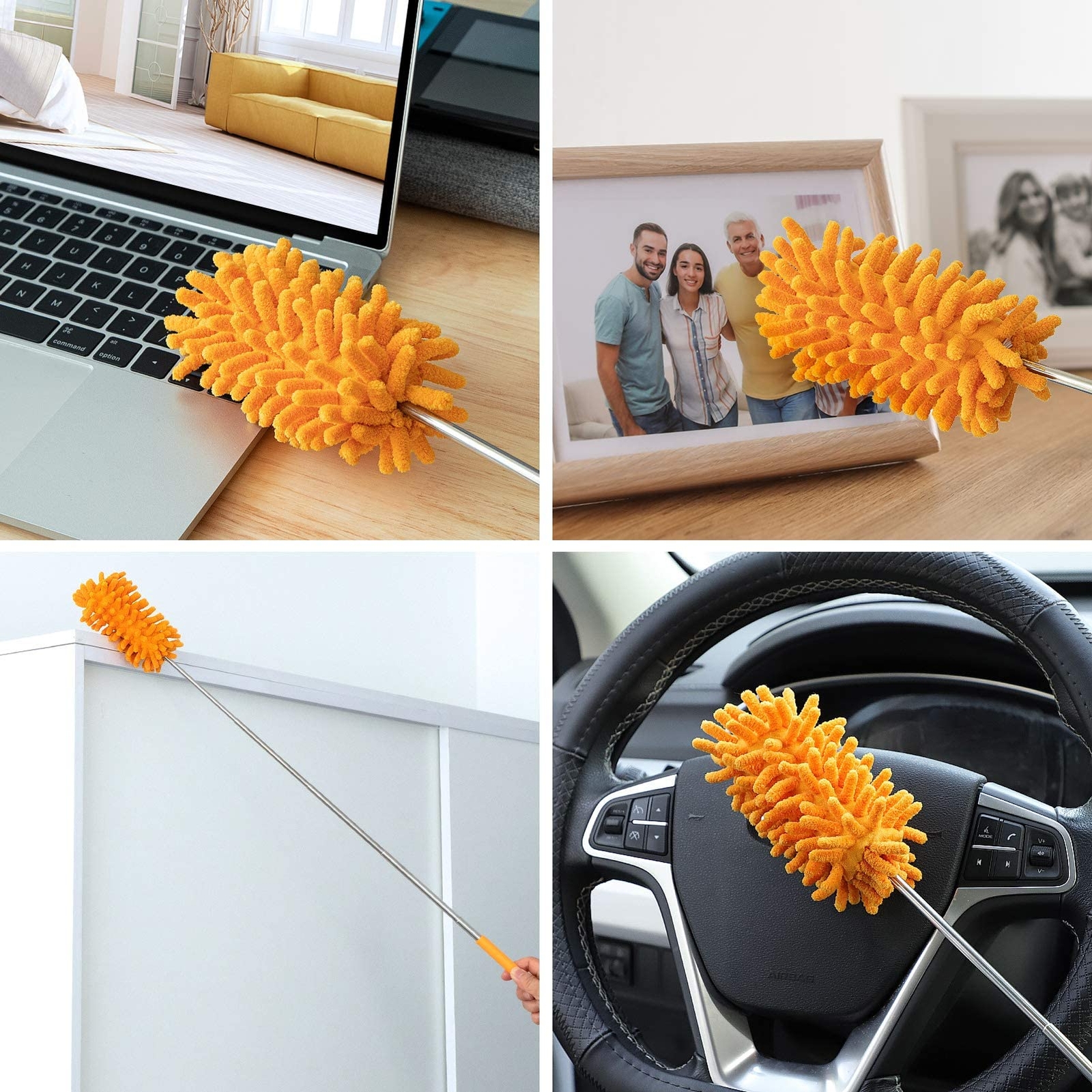 Microfiber Duster For Cleaning Hand Washable Dusters With 2pcs Replaceable Micro