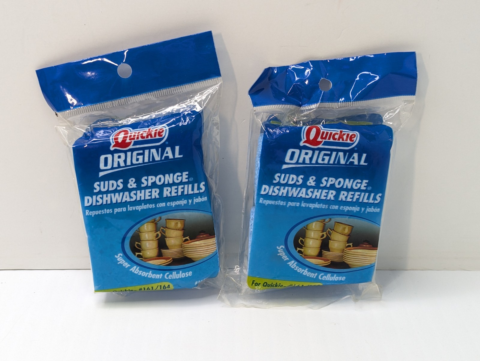 2 Packs Quickie Original Suds & Sponge Dishwasher Refills #161/164 (2 Per Pack)