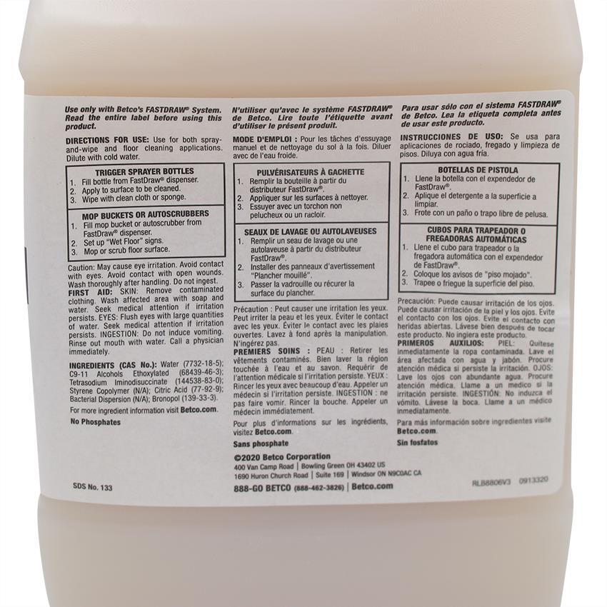 Betco Fastdraw 28 Green Earth Push Enzyme Multi-Purpose Cleaner 67.6oz /2 litre
