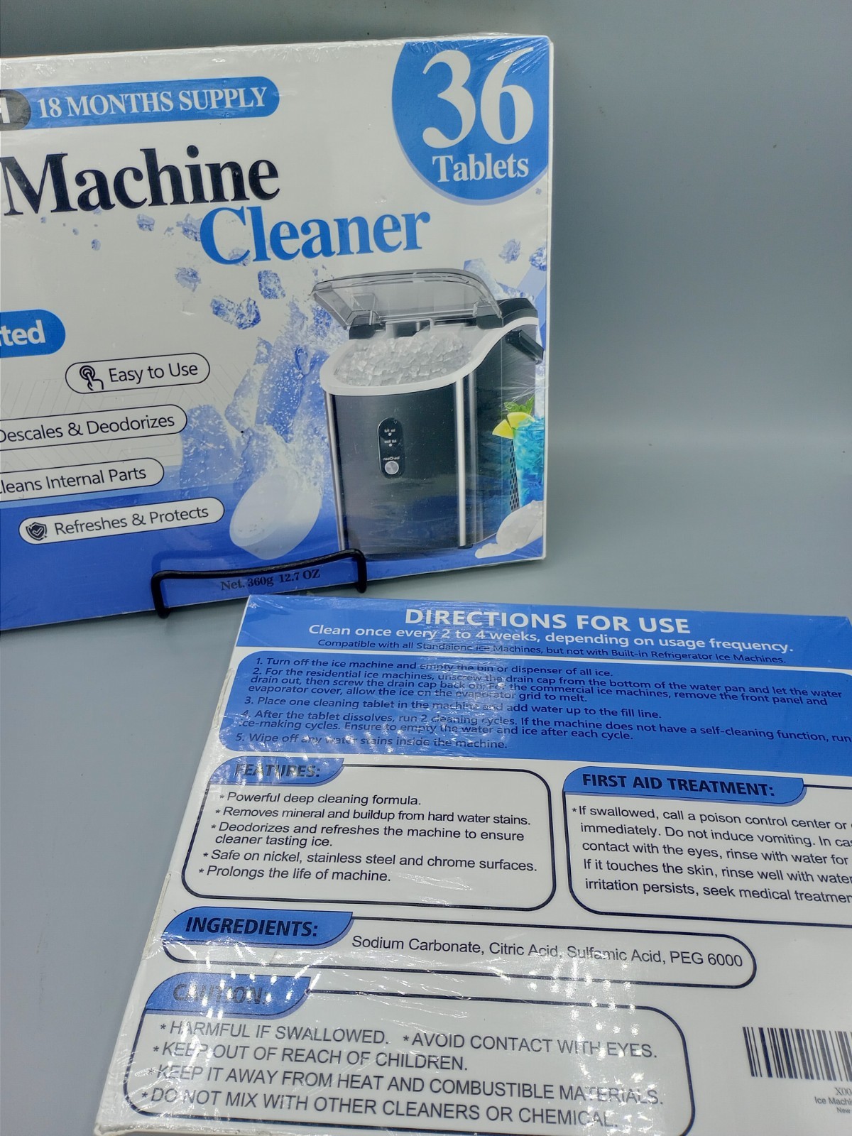 2x Ice Machine Cleaner Descaler Gentle Cleaning Descaling Sheet 72 Pcs.
