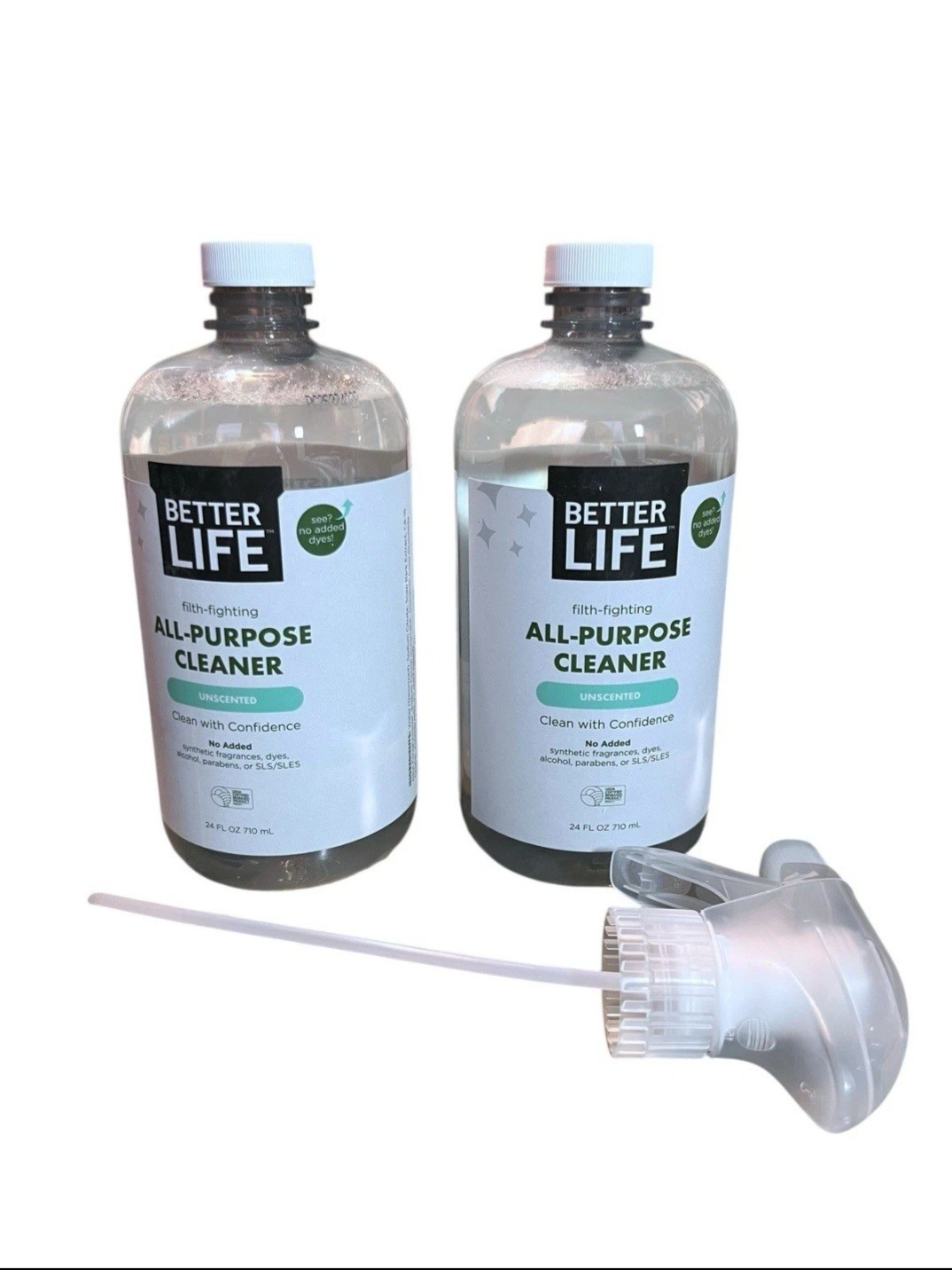 Better Life All Purpose Cleaner – 24 Fl Oz (Pack of 2) With Sprayer Unscented