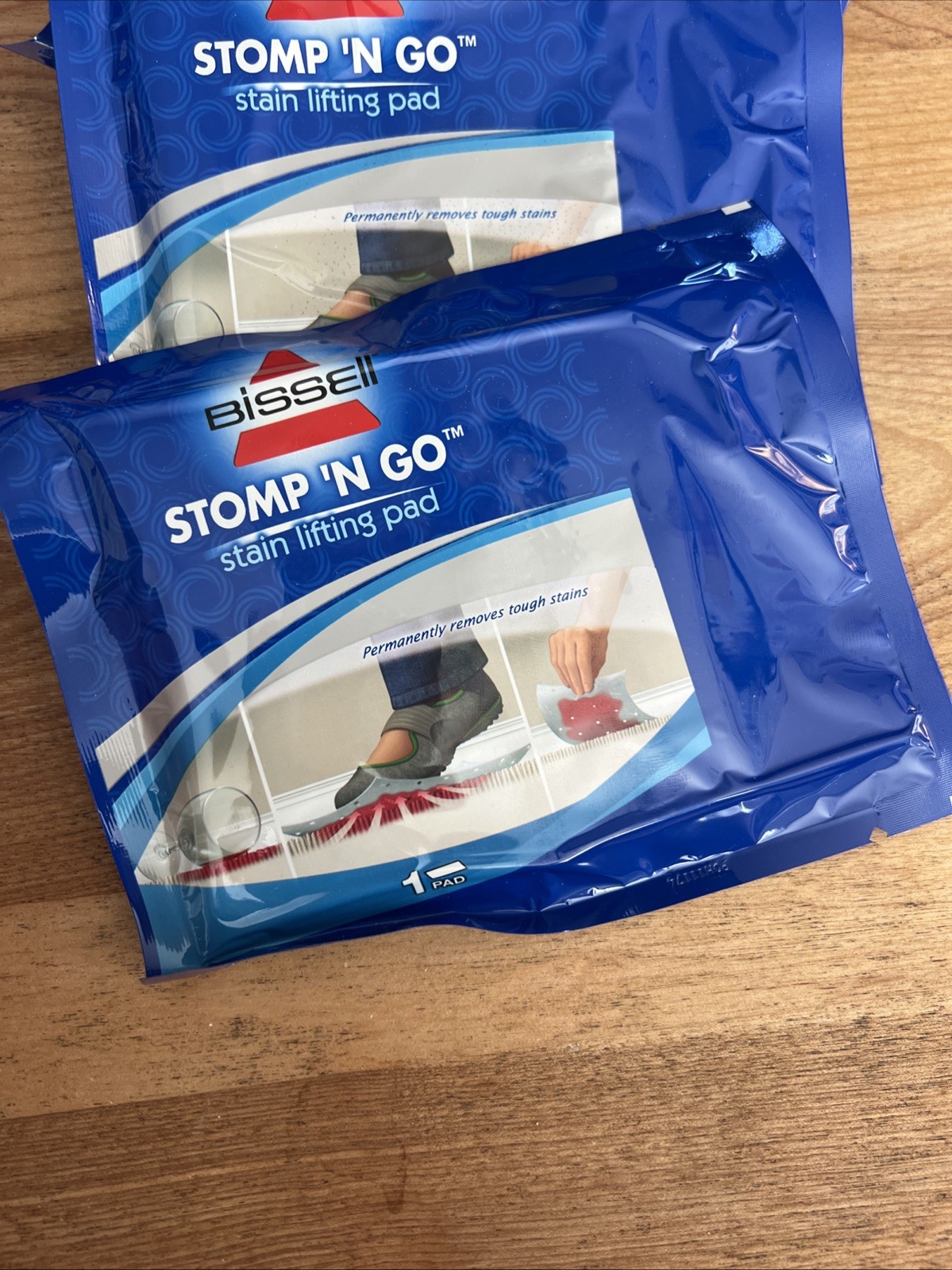 4 New Bissell Stomp-N-Go Stain Lifting Pads Pet Messes Wine Dirt Carpet Tough