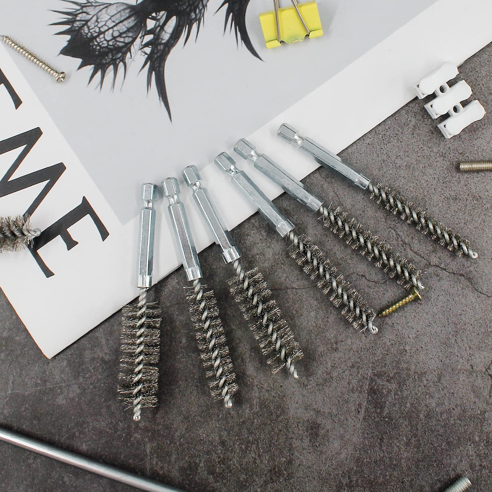 6 Pcs 19mm Stainless Steel Wire Brush Set