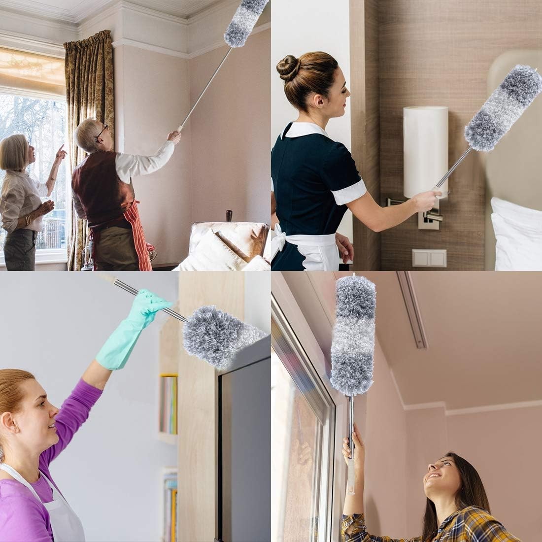 Microfiber Feather Duster with 100-inch Extendable Pole