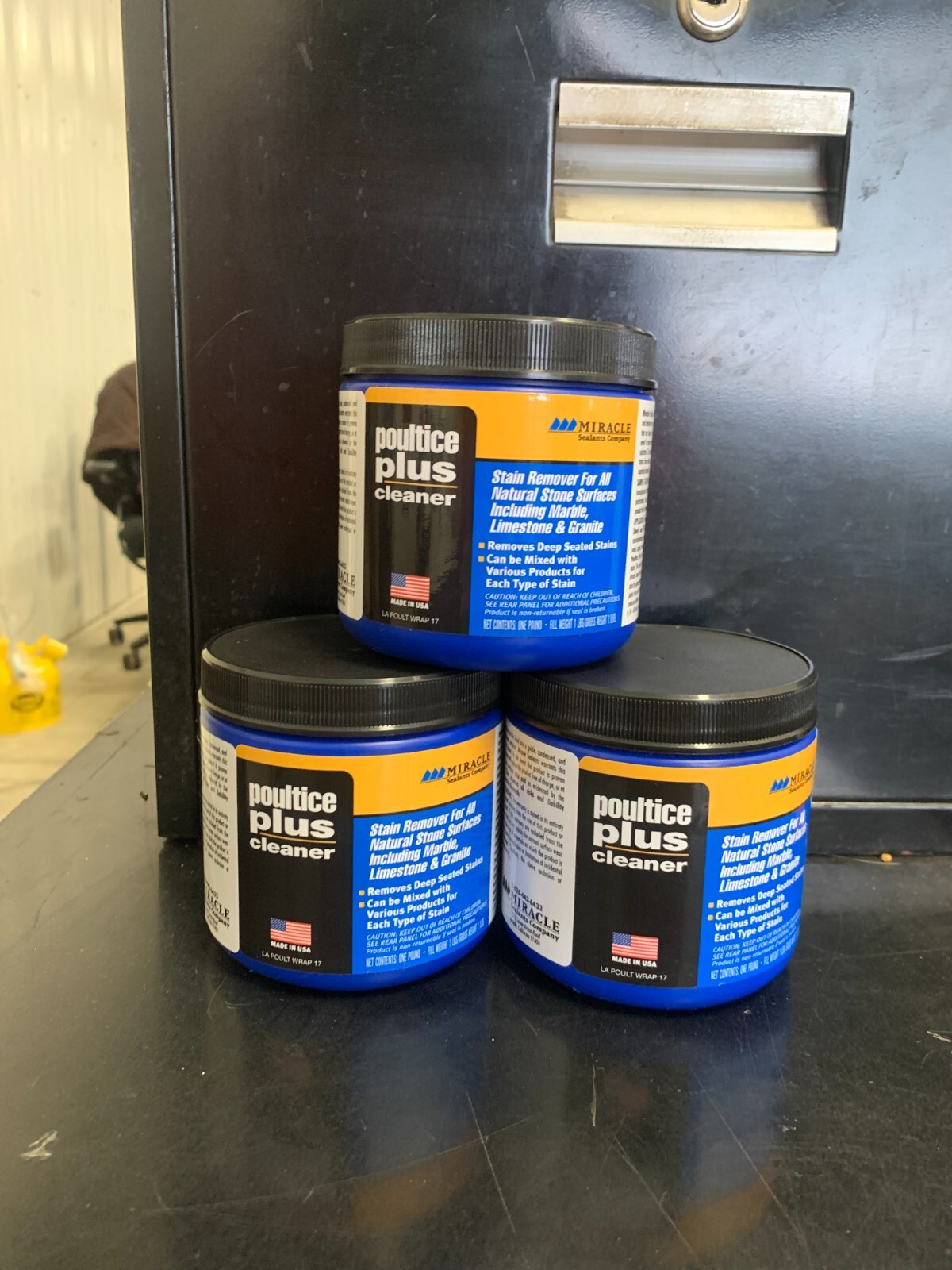 3 PACK Miracle Sealants Poultice Plus Cleaner 1 LB Stain Remover, Stone Surfaces
