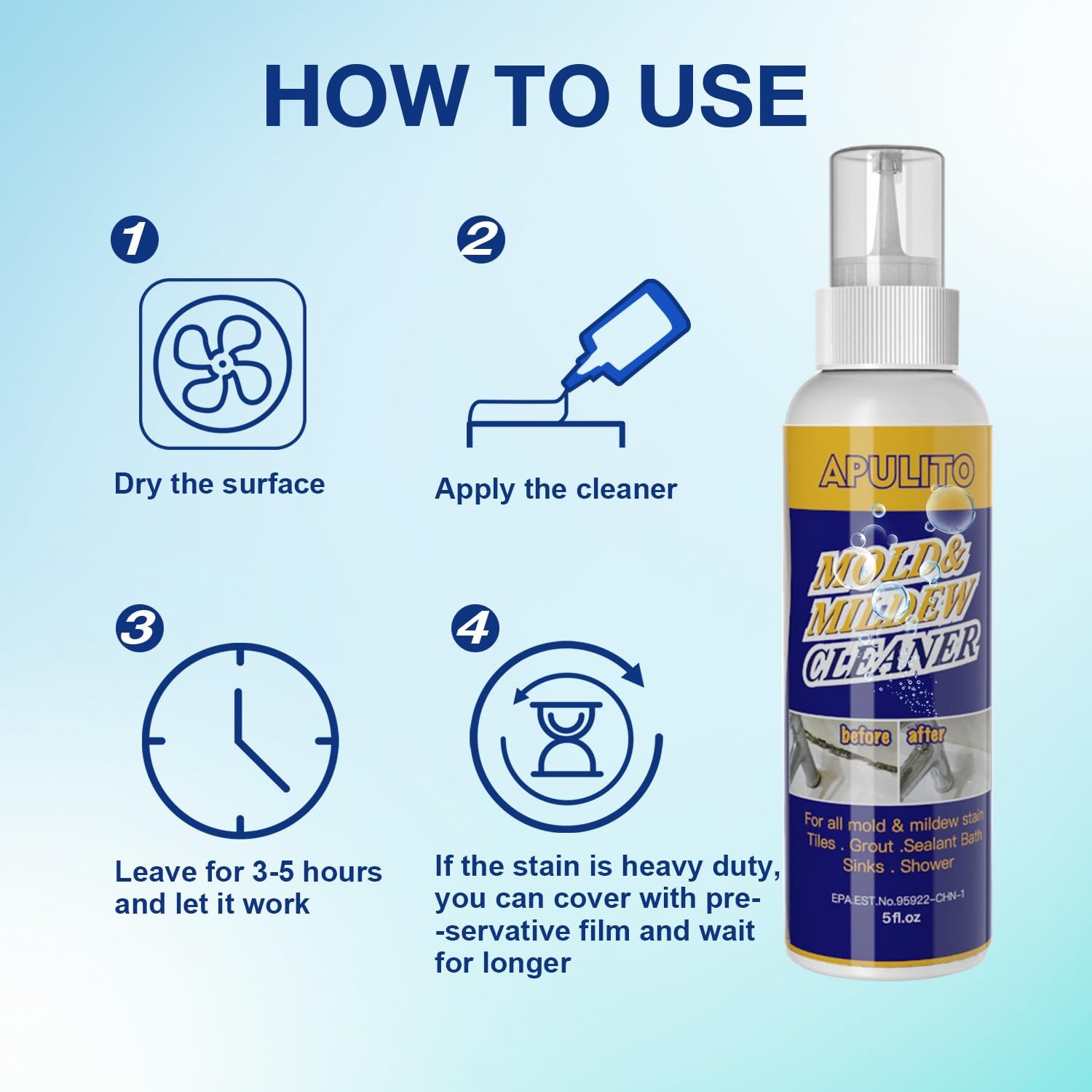 Household Cleaner Gel for Stains – Long-Lasting Bathroom, Kitchen, Sink & Til…