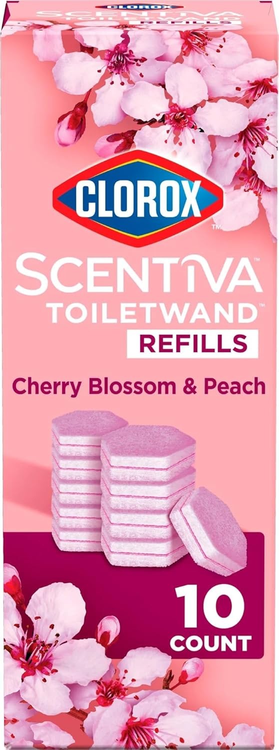 Scentiva ToiletWand Refills, Cherry Blossom and Peach, 10 Count