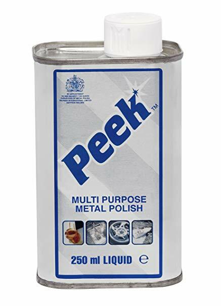 Peek Polish Metal Cleaner Fiberglass Silver Gold Brass Steel 250ml Liquid Tin