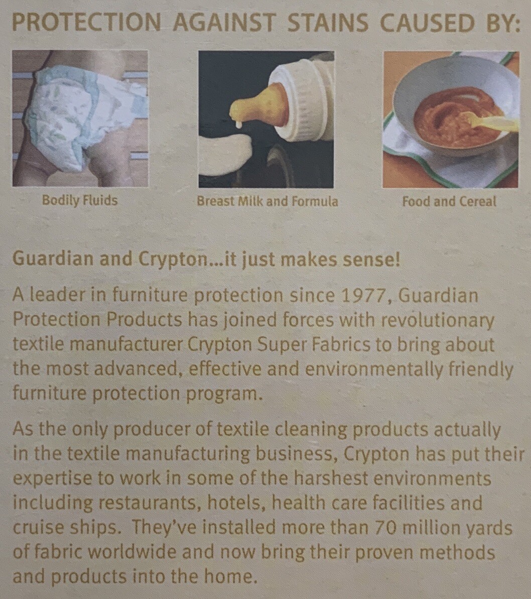 Eco-Friendly Fabric Care Nursery Furniture Cleaning Protection Crypton Sealed