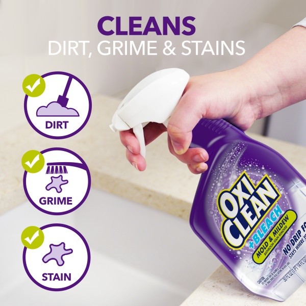 OxiClean No Drip Foam Mold & Mildew Spray, 30 Ounce – Pack of 2