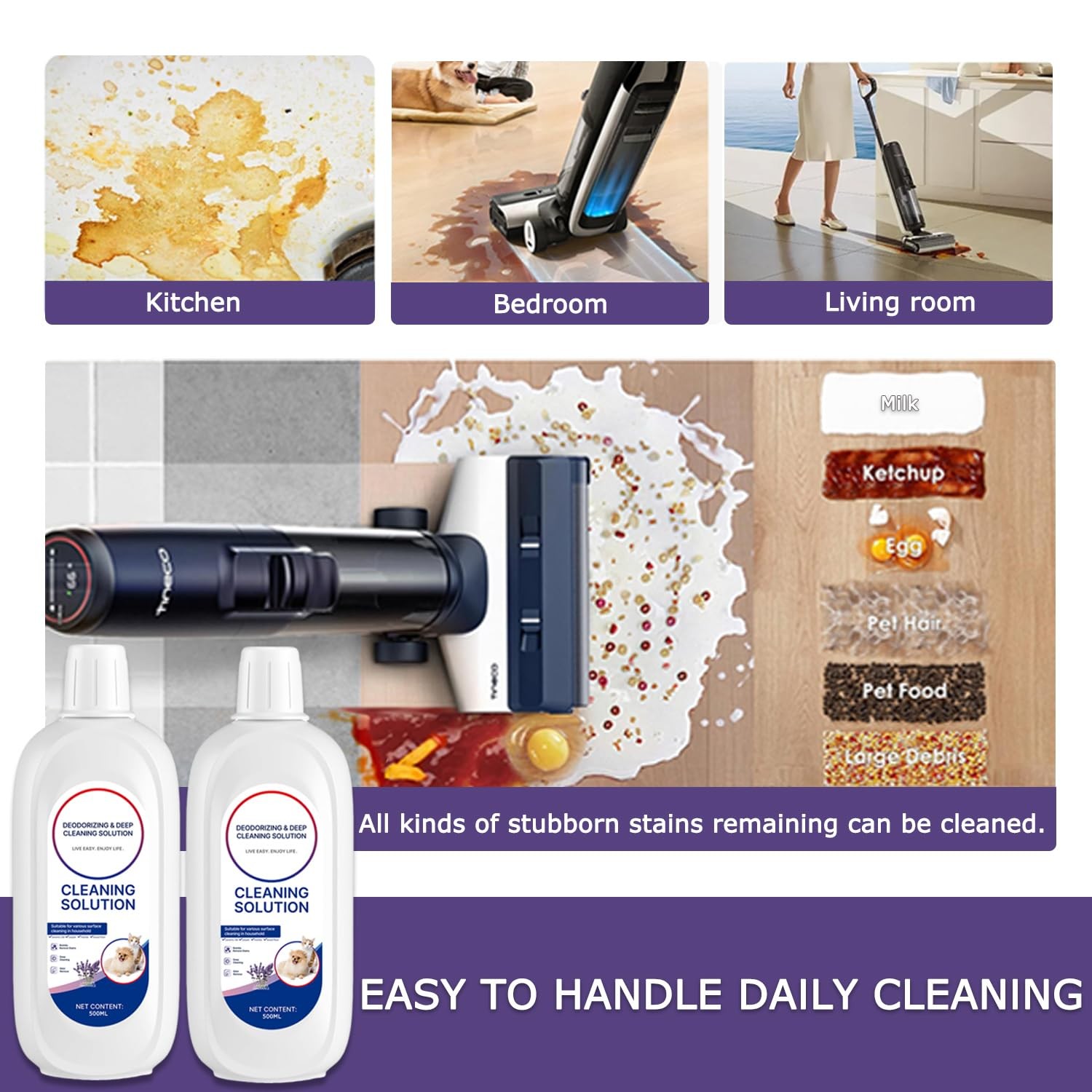 2 Pack Floor Cleaner Solution with Tineco Cleaning Solution Refill, 500ml x 2…