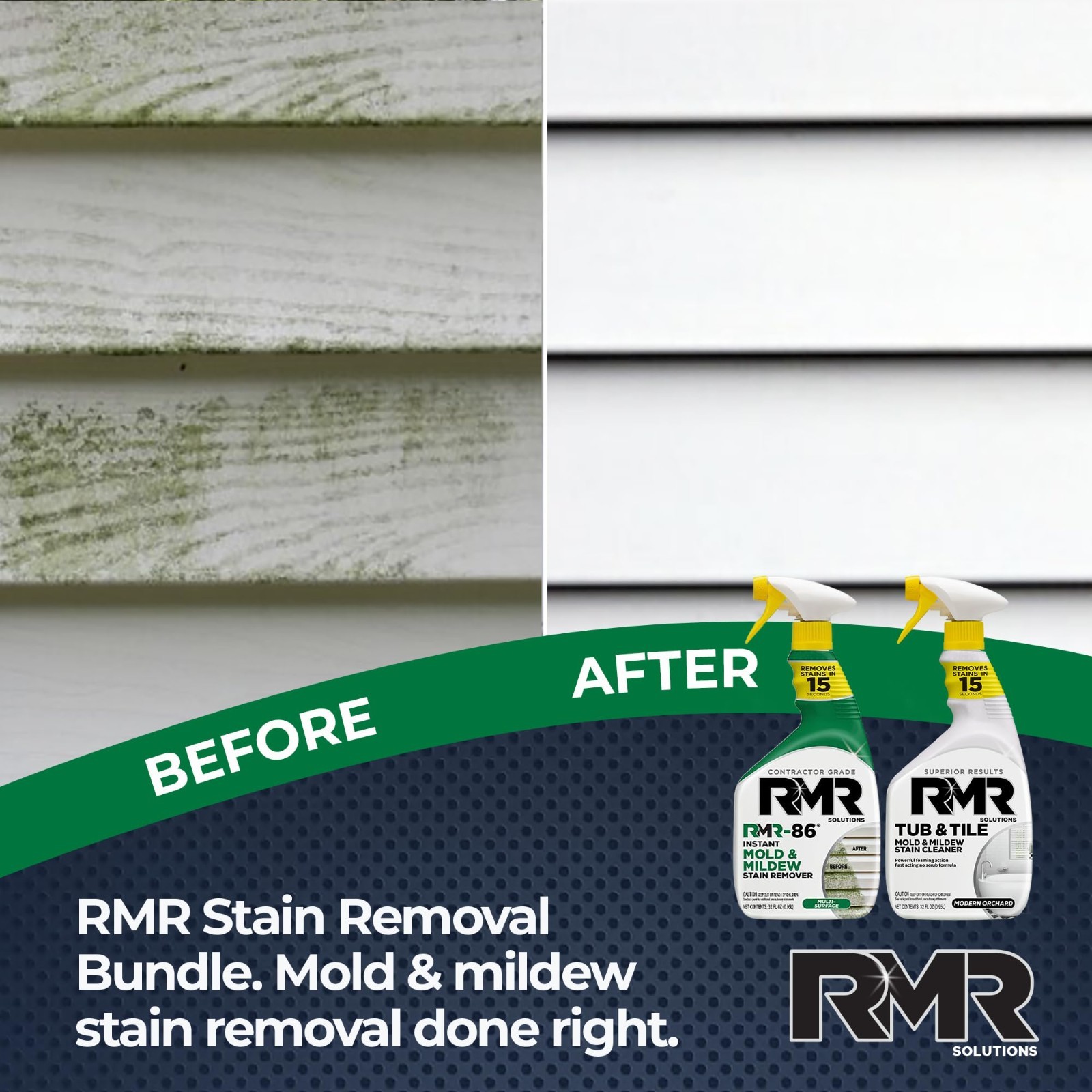 Mold & Mildew Stain Remover Kit – No-Scrub Cleaner for Bathroom, Shower, Siding