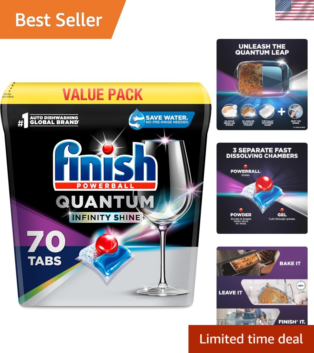 Quantum Infinity Shine Dishwasher Pods, No Pre-Rinse Dishwasher Detergent Soa…